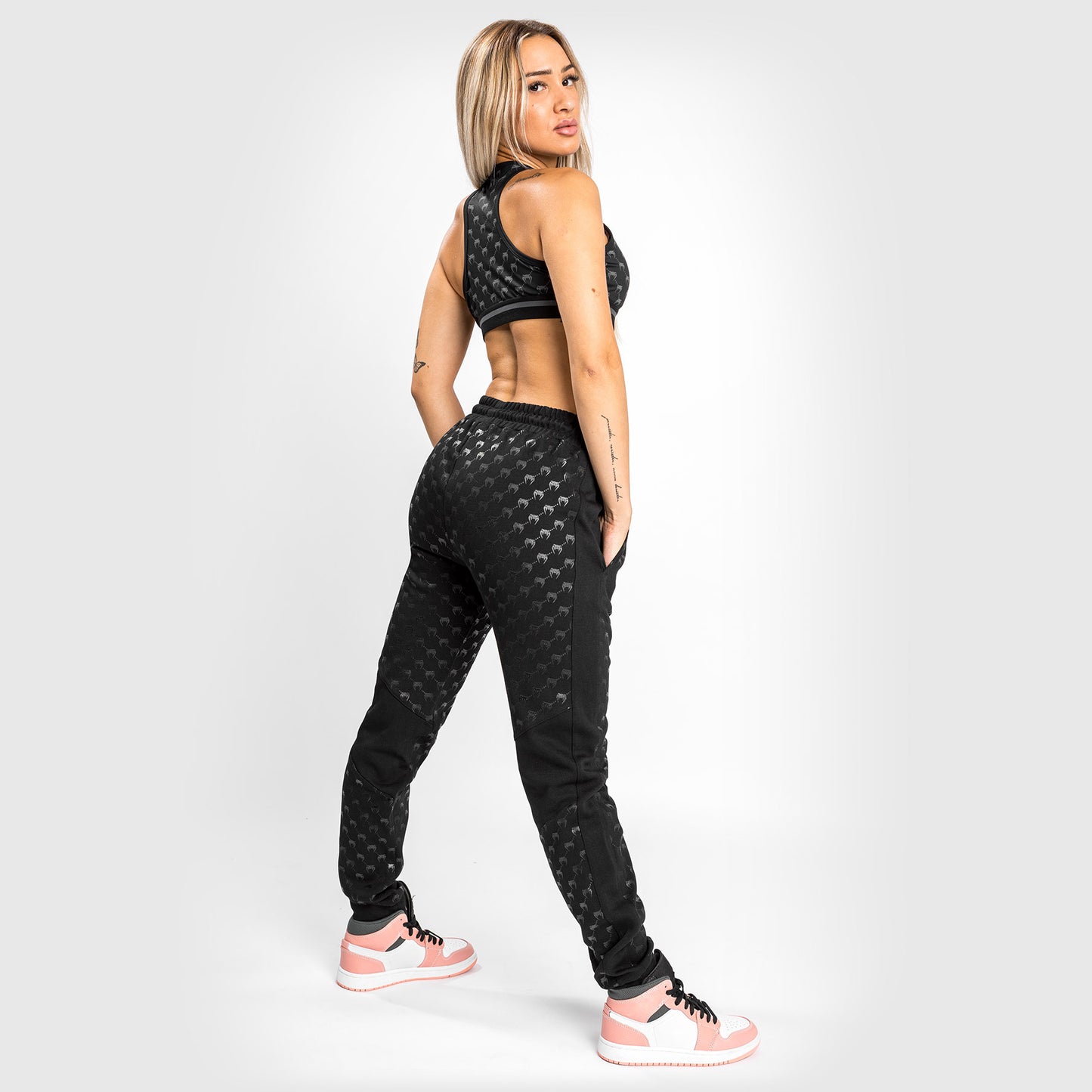 Спортивные штаны Venum Monogram для женщин - черный/розовое золото