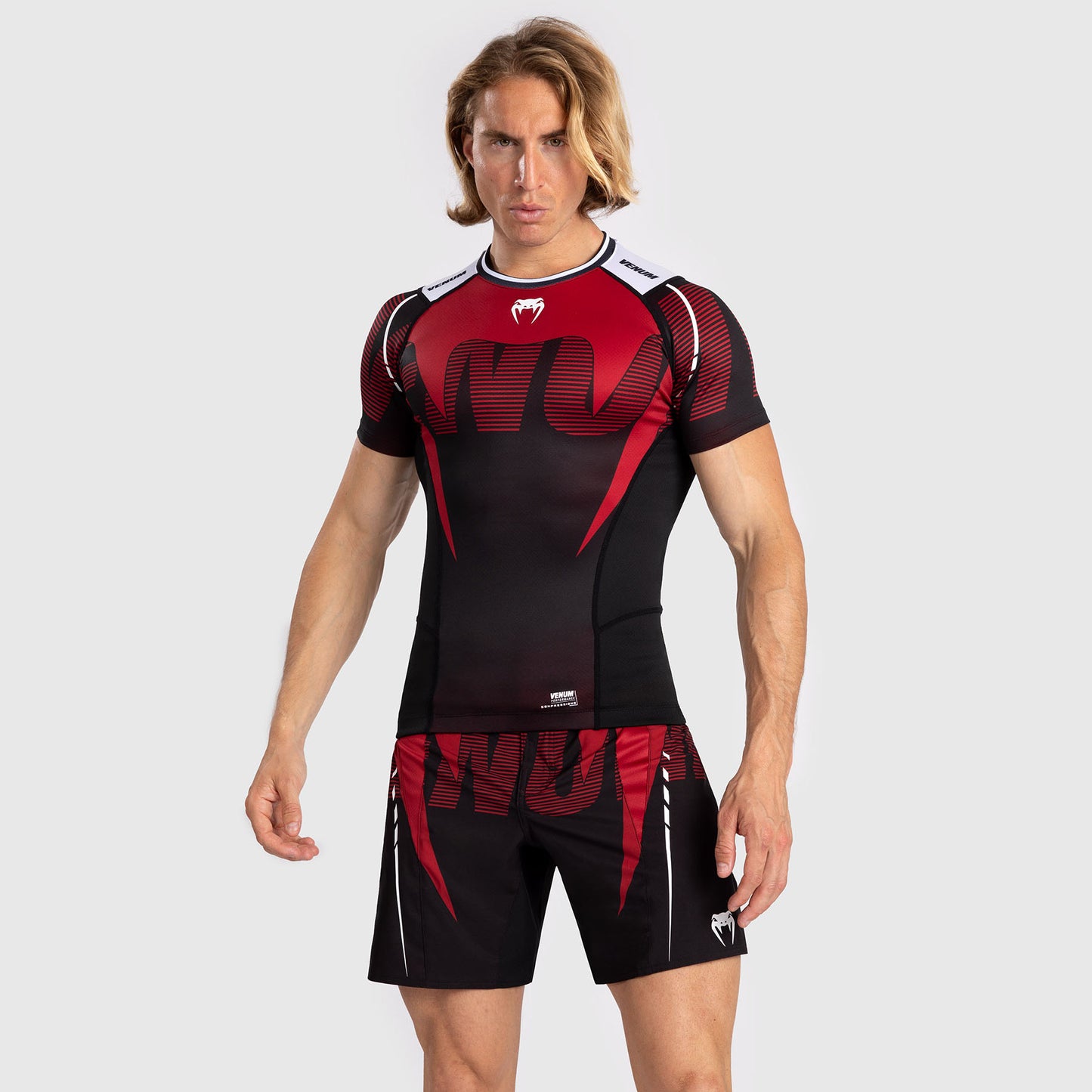 Мужской Рашгард С Короткими Рукавами Venum Adrenaline - Red