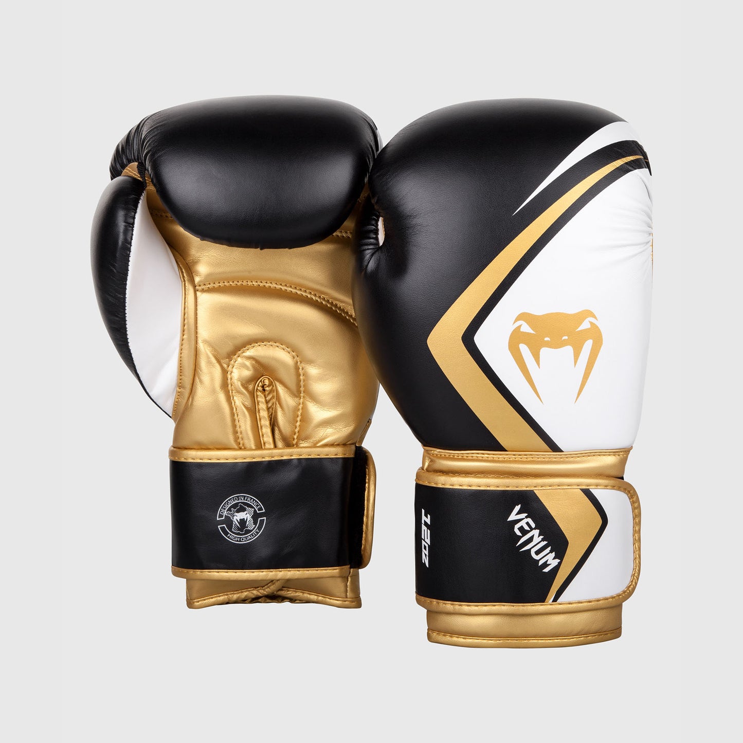 Боксерские перчатки Venum Contender 2.0 - Черный/Белый-Золотой
