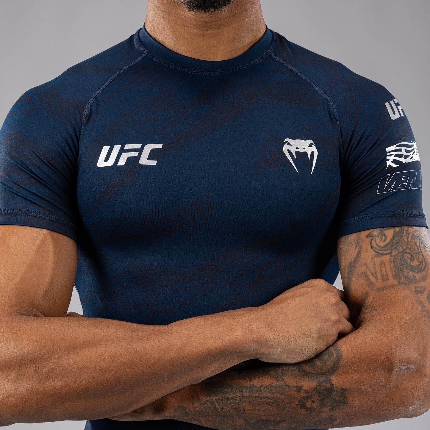 Рашгард UFC Fusion by Venum Fight Week с коротким рукавом для мужчин - Oceanic Blue