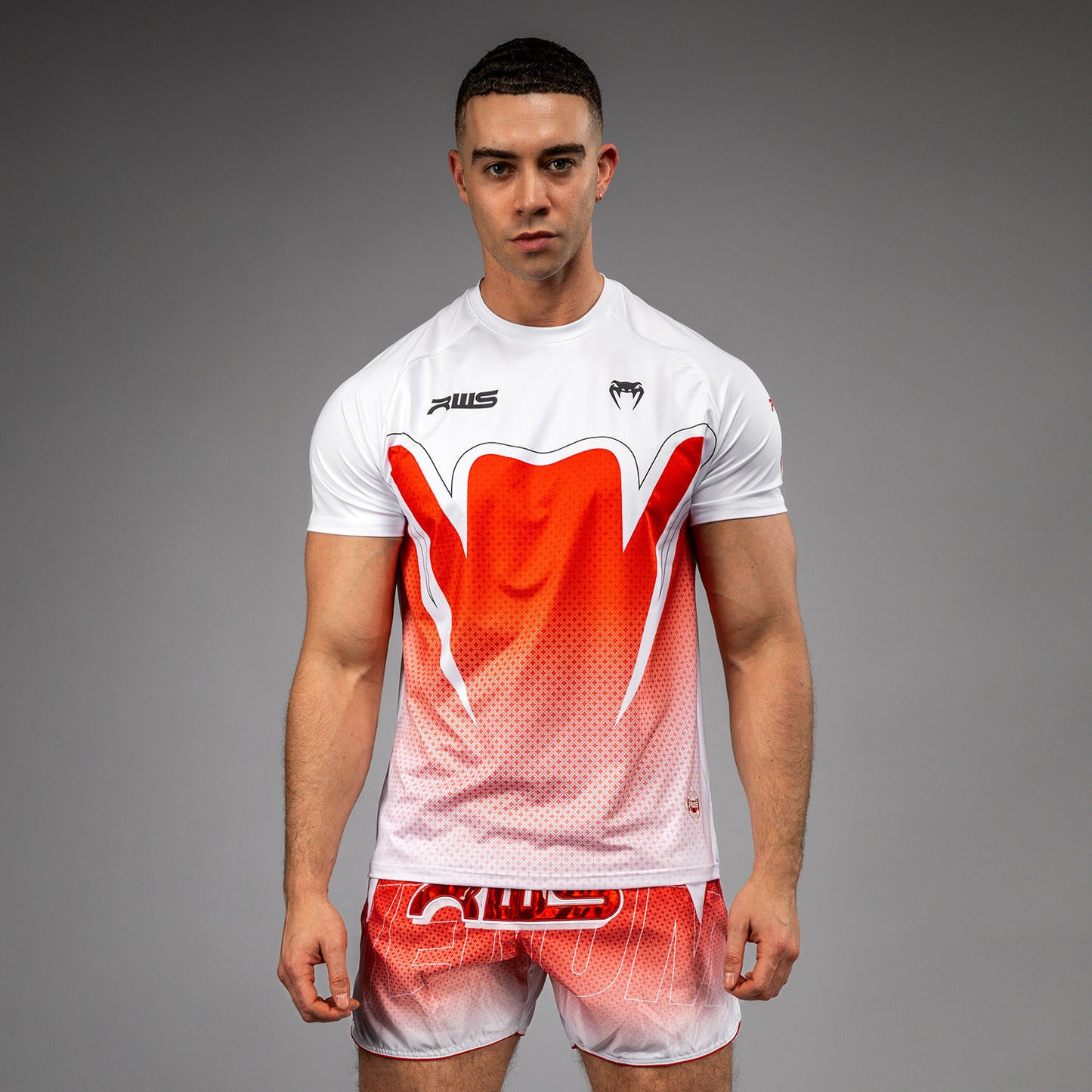 Футболка мужская Dry-Tech Venum x RWS 2.0 – Белый/Красный