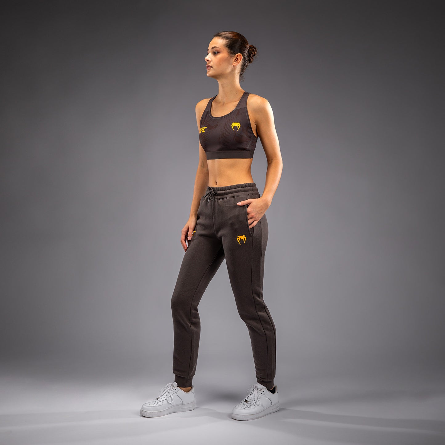 Штаны UFC Fusion by Venum Fight Week из хлопка для женщин - Solid Earthen Brown