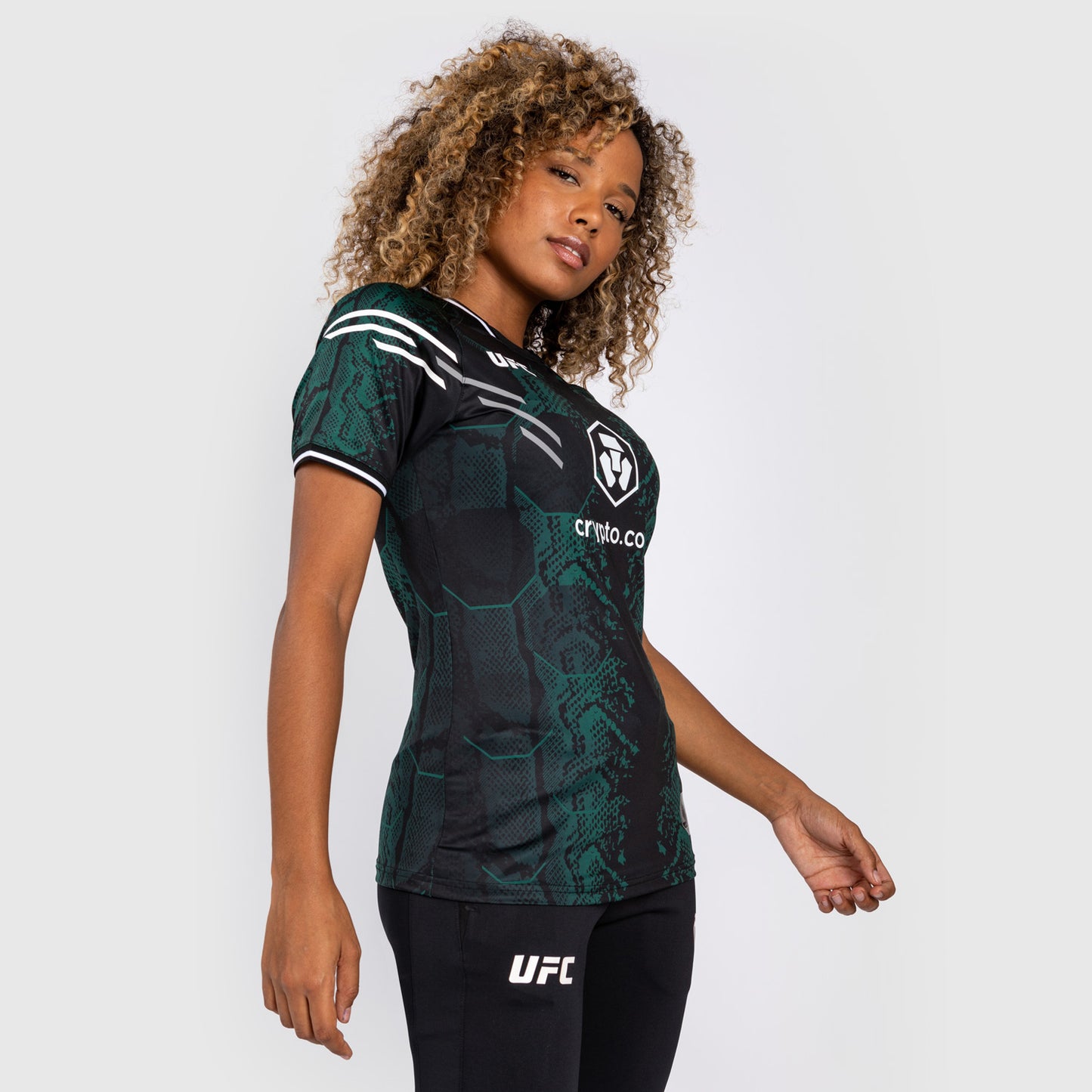 Женская футболка-джерси UFC Adrenaline by Venum Authentic Fight Night - Зеленый/Черный - Emerald Edition