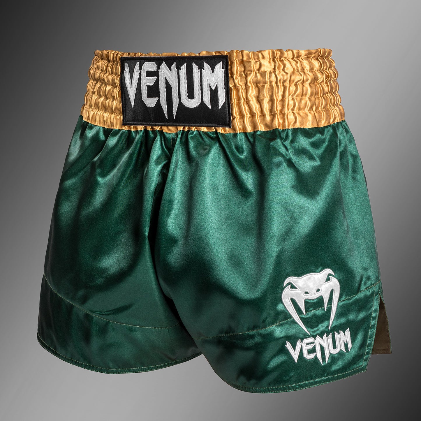 Venum Classic - Шорты Muay Thaï Short - зеленый/золотой/белый