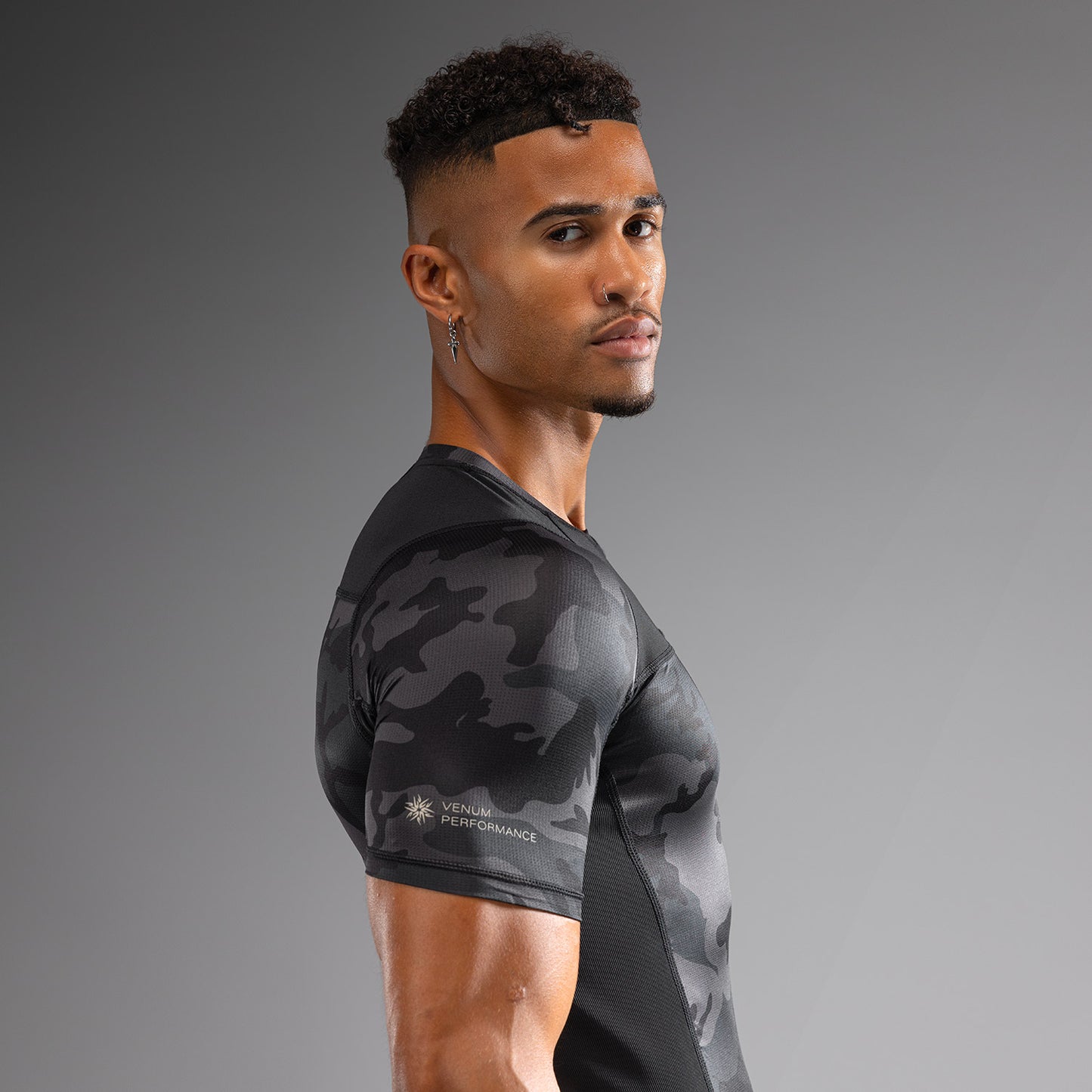 Короткий рукав Rashguard для мужчин Venum G-Fit Air - Урбанистический камуфляж