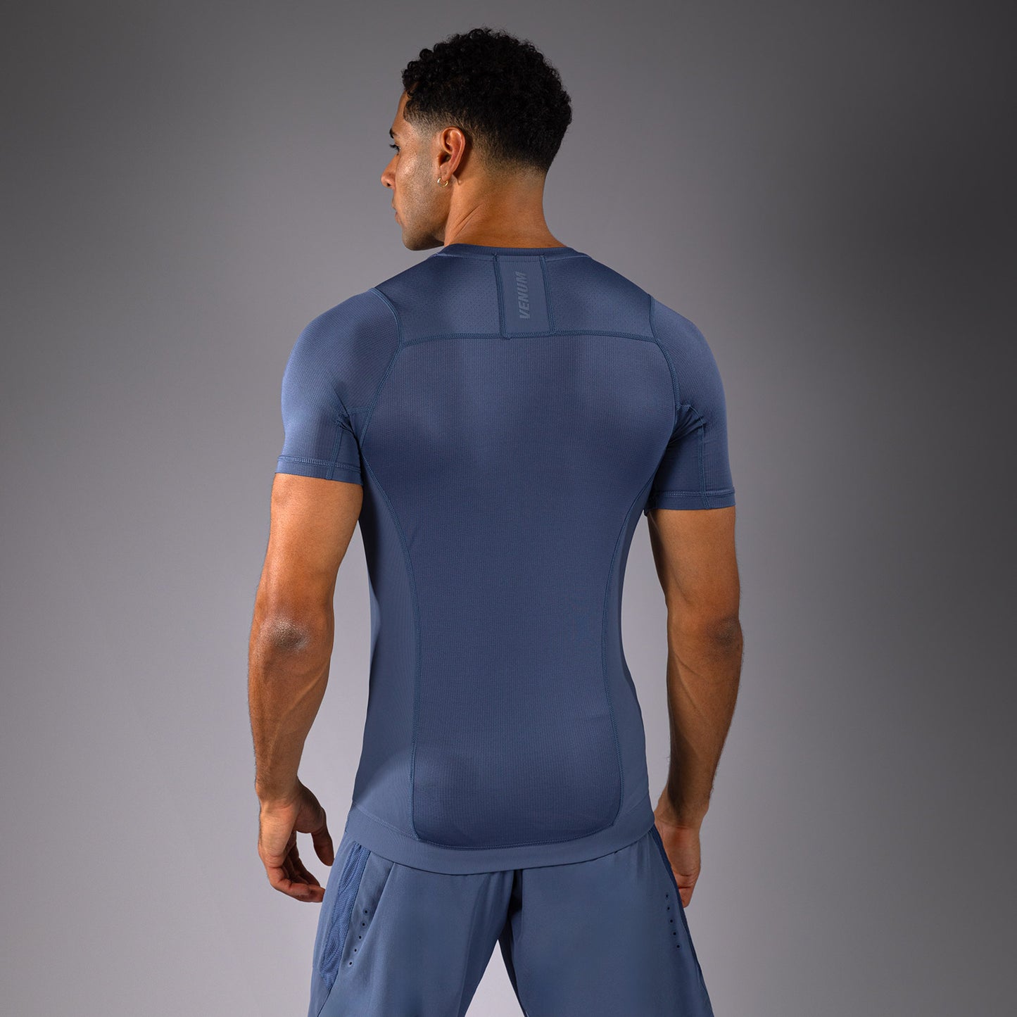 Короткий рукав Rashguard для мужчин Venum G-Fit Air - Туманный синий