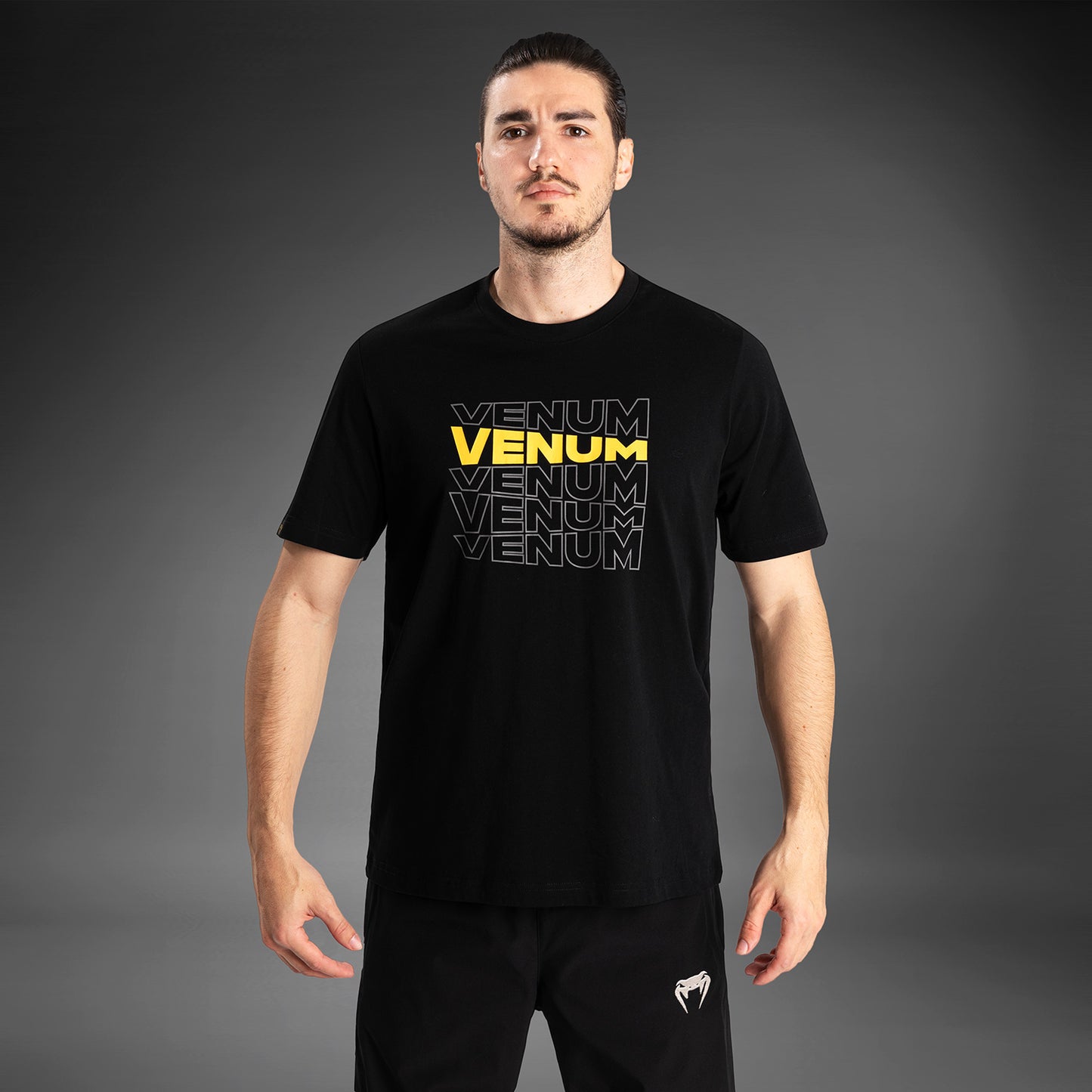 Мужская футболка с коротким рукавом Venum Vertigo - черный/желтый