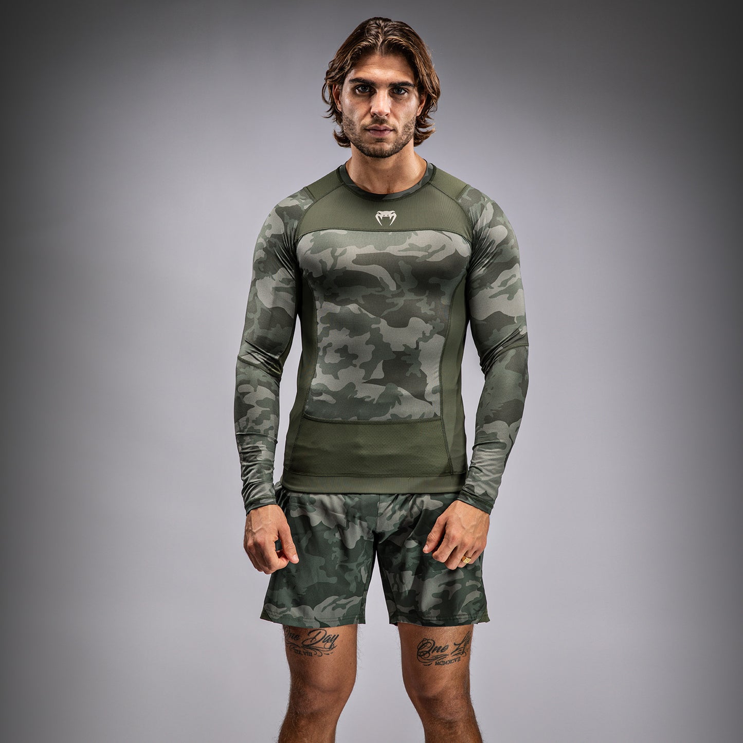 Длинный рукав Rashguard для мужчин Venum G-Fit Air - Военный камуфляж