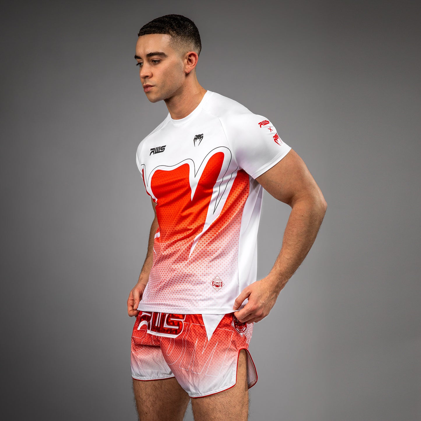 Футболка мужская Dry-Tech Venum x RWS 2.0 – Белый/Красный