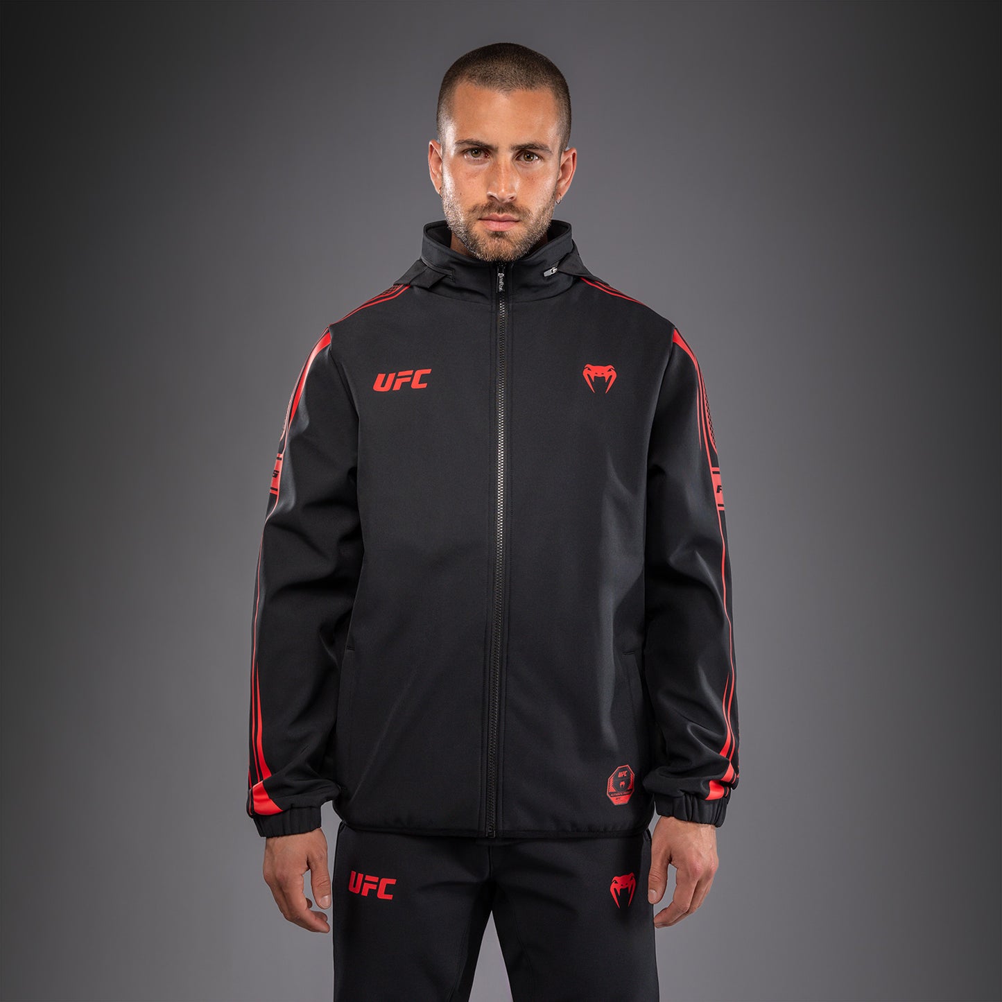 Мужская толстовка с капюшоном на молнии Venum UFC Unity by Venum Authentic Fight Week - Чёрный