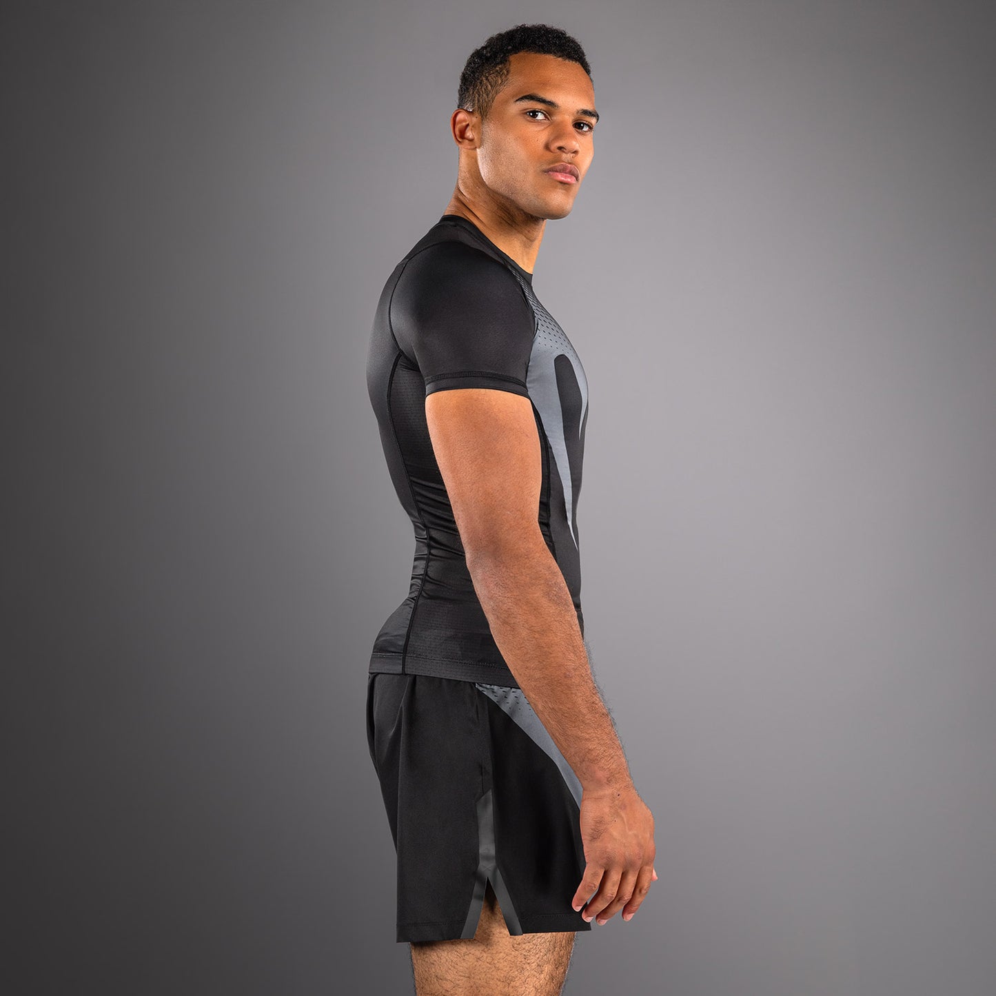 Рашгарды Venum No Gi - Чёрный/Серебристо-серый