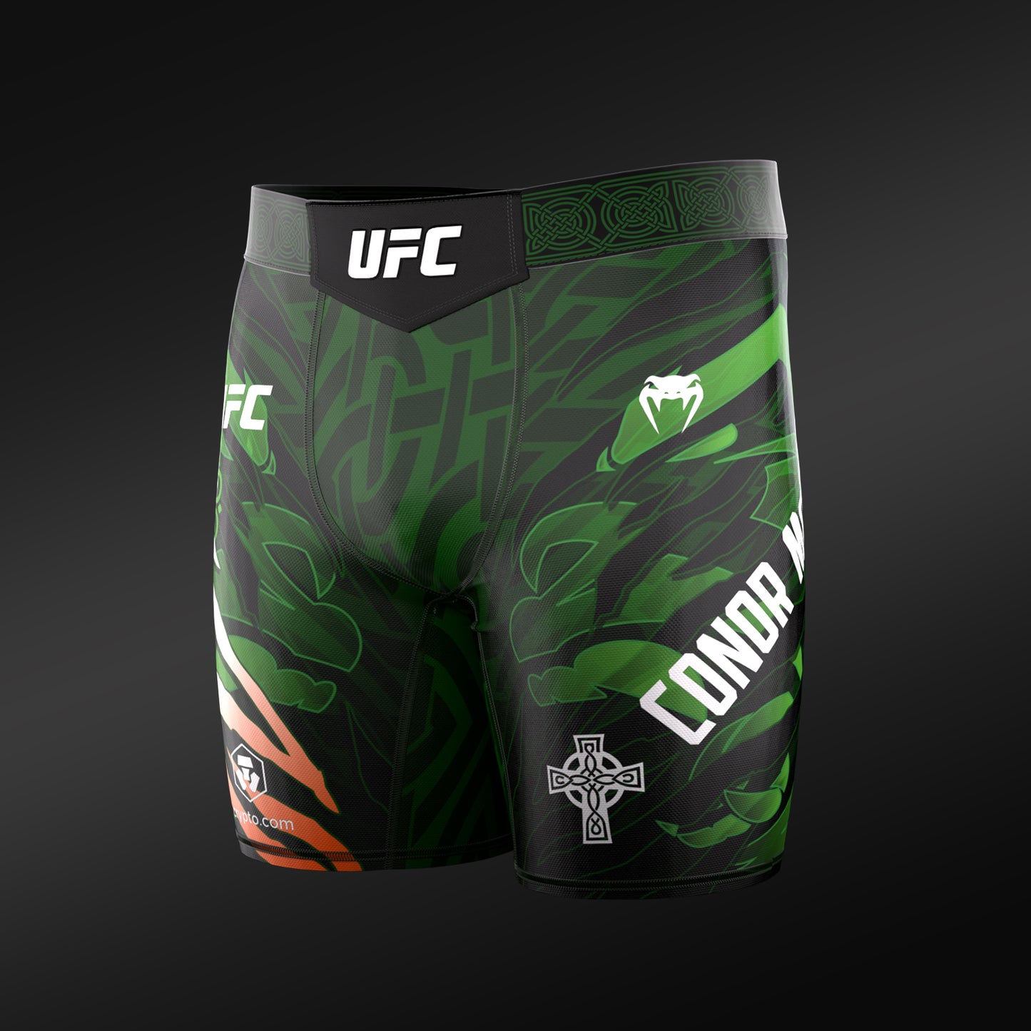 Мужские шорты для Vale Tudo UFC Unrivaled by Venum с изображением Конора Макгрегора - зелёные
