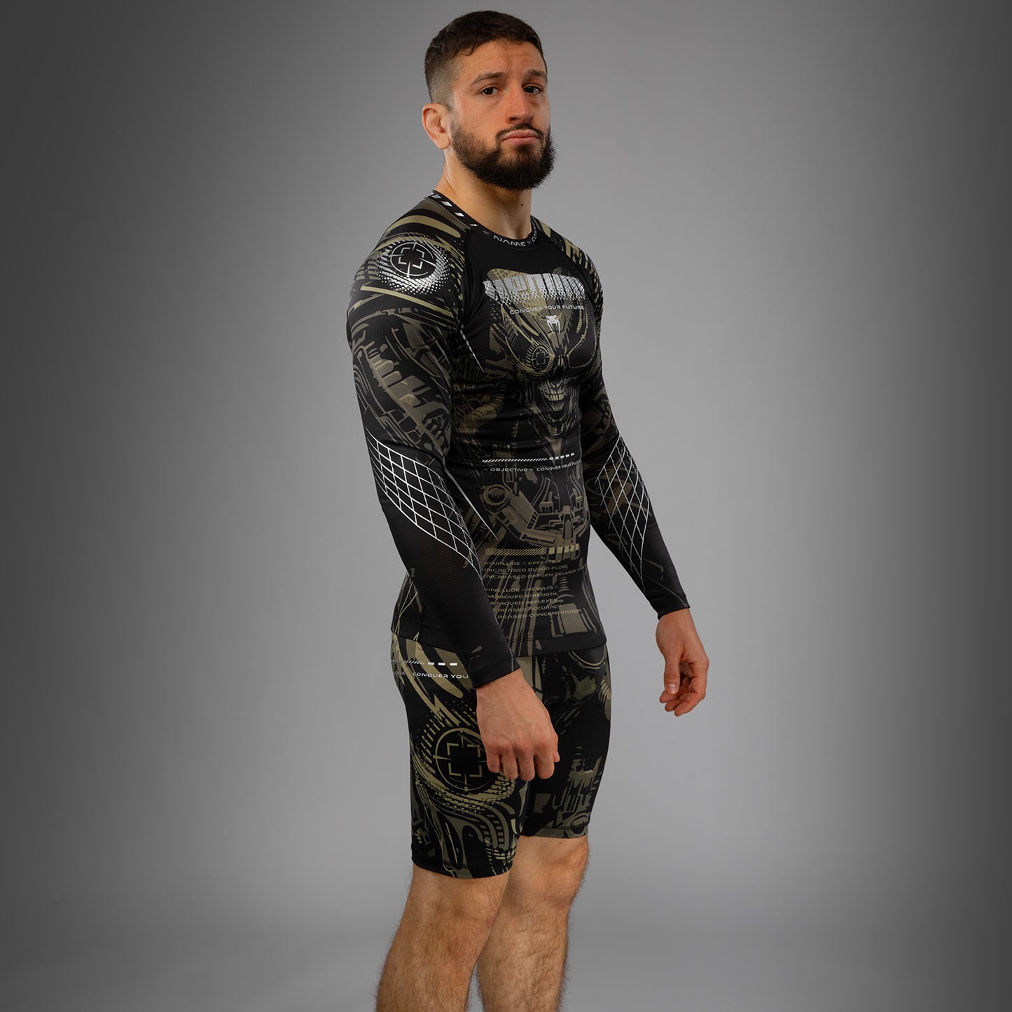 Venum Invader Рашгард с длинным рукавом - Черный/Песочный