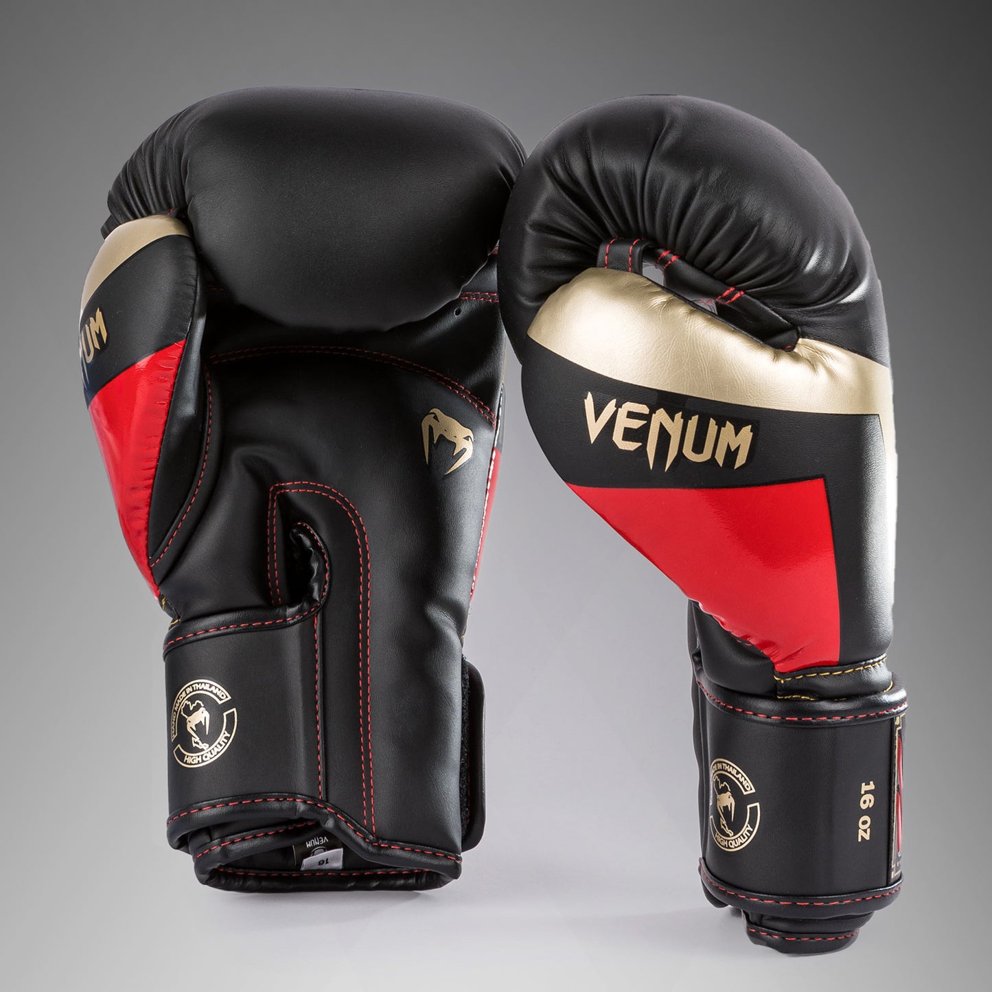 Боксерские перчатки Venum Elite - черный/золотой/красный