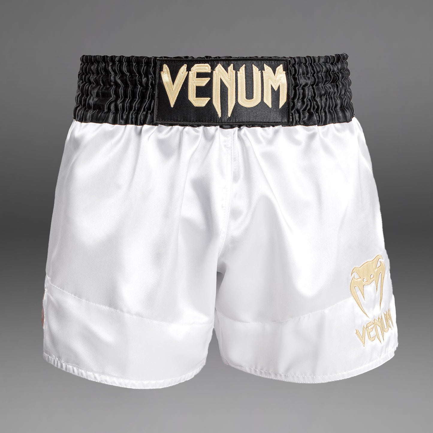 Venum Classic Muay Thai Shorts - Black/White/Gold