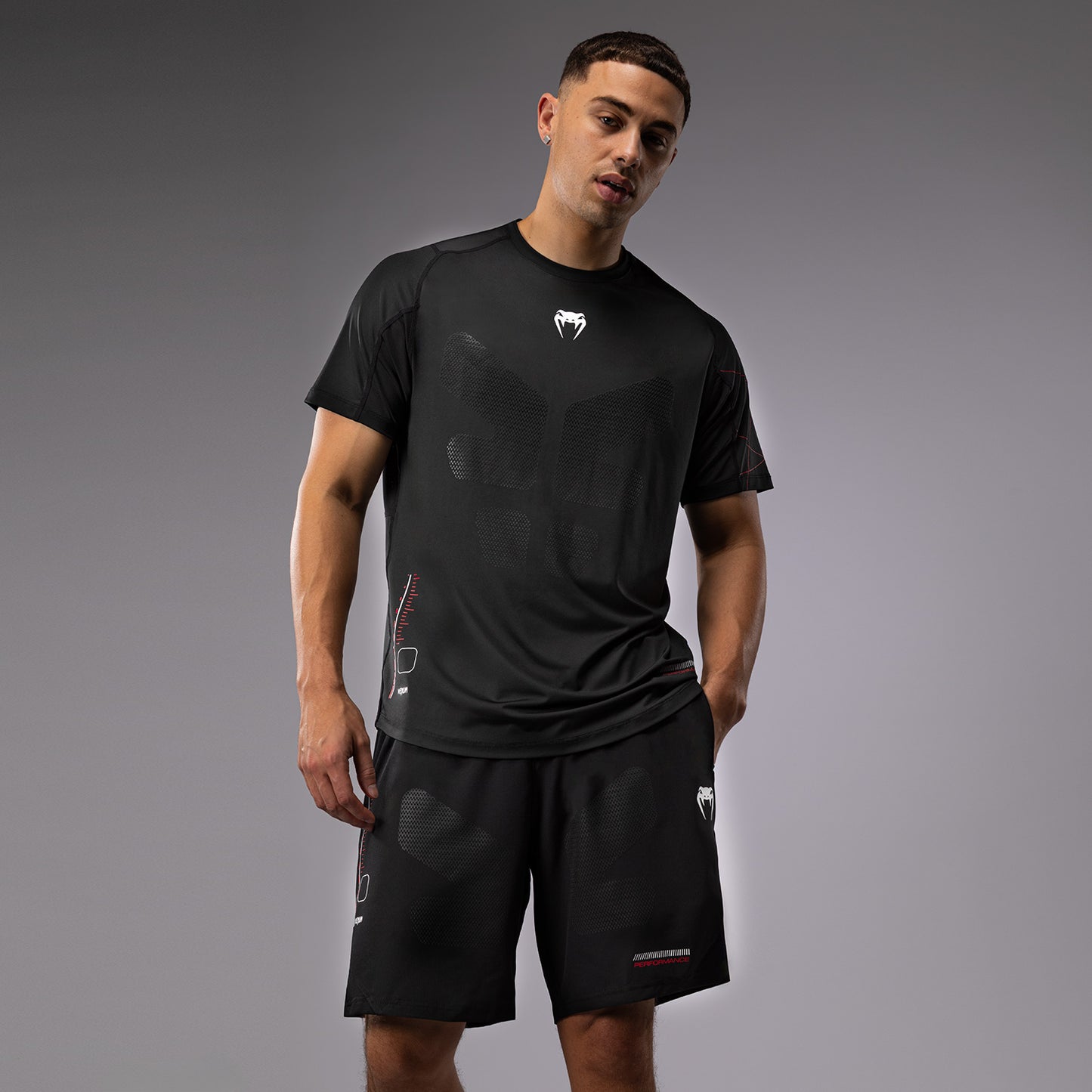 Venum Tactical XT Мужская футболка Dry Tech T-Shirt - черный/огненно-красный