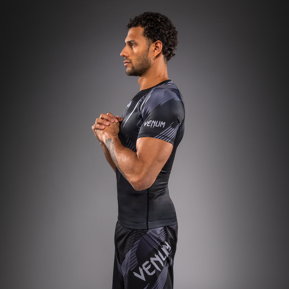 Рашгард с коротким рукавом Venum No-Gi 6.0 - Чёрный/Серый