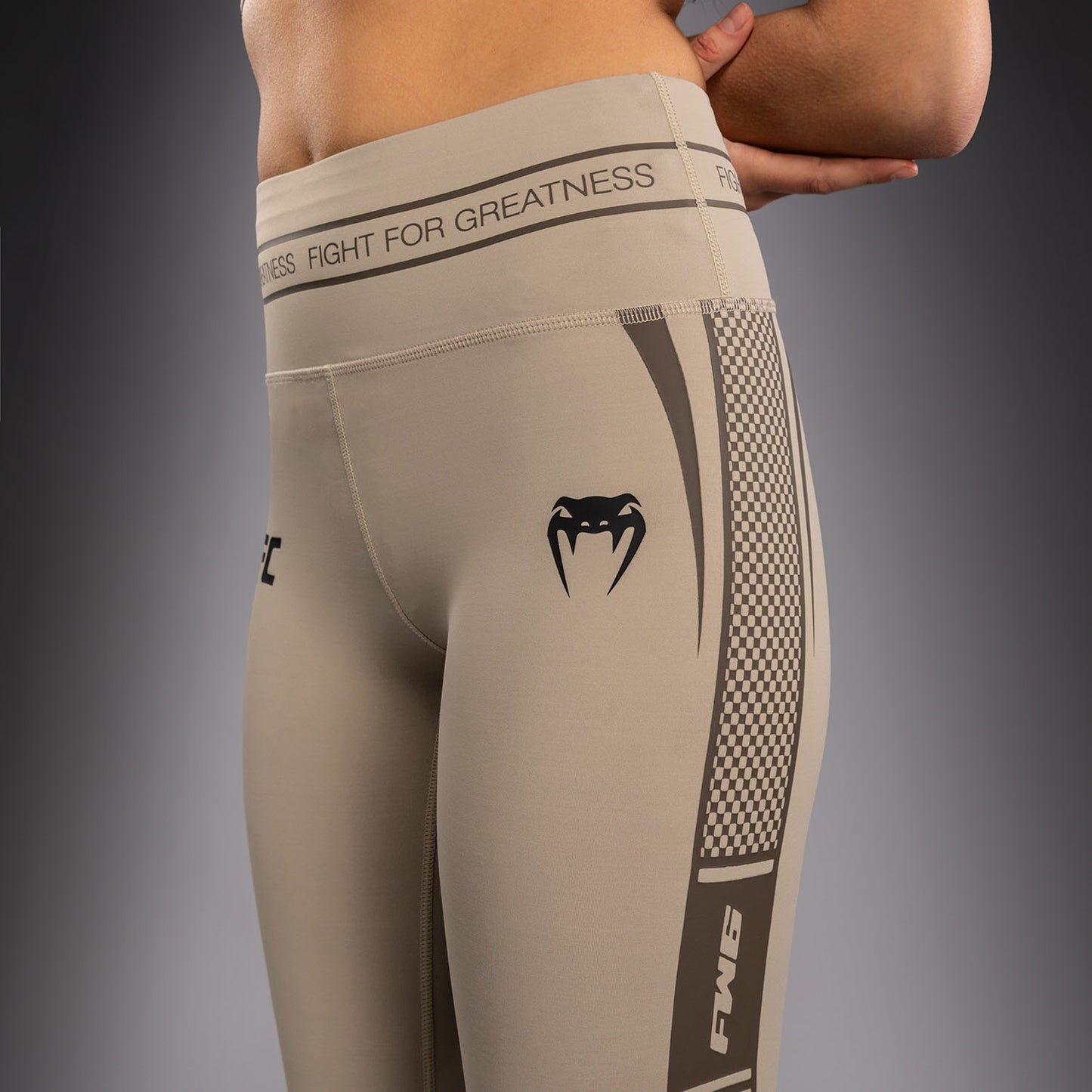 Женские функциональные компрессионные штаны Venum UFC Unity by Venum Authentic Fight Week - Песочный