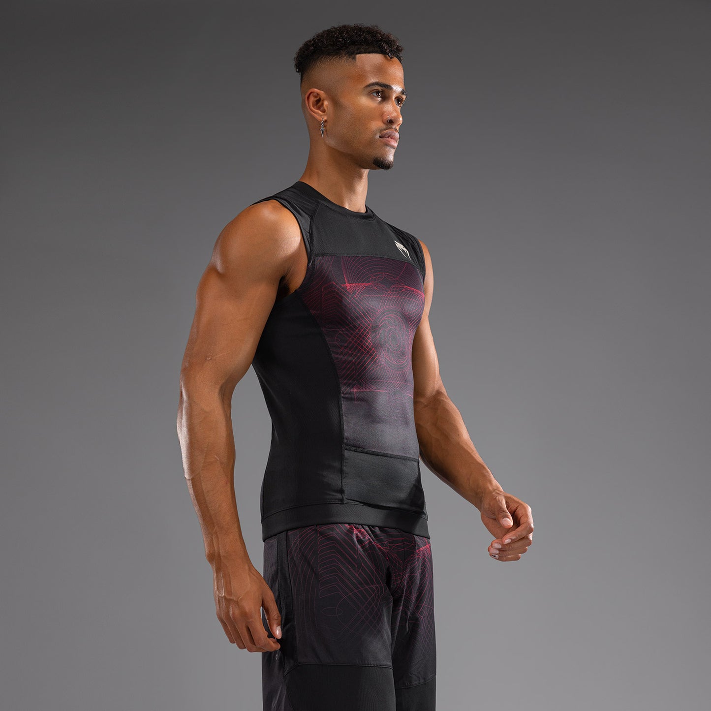 Модель без рукавов Rashguard для мужчин Venum G-Fit Air - Глубокий черный / Огненно-красный