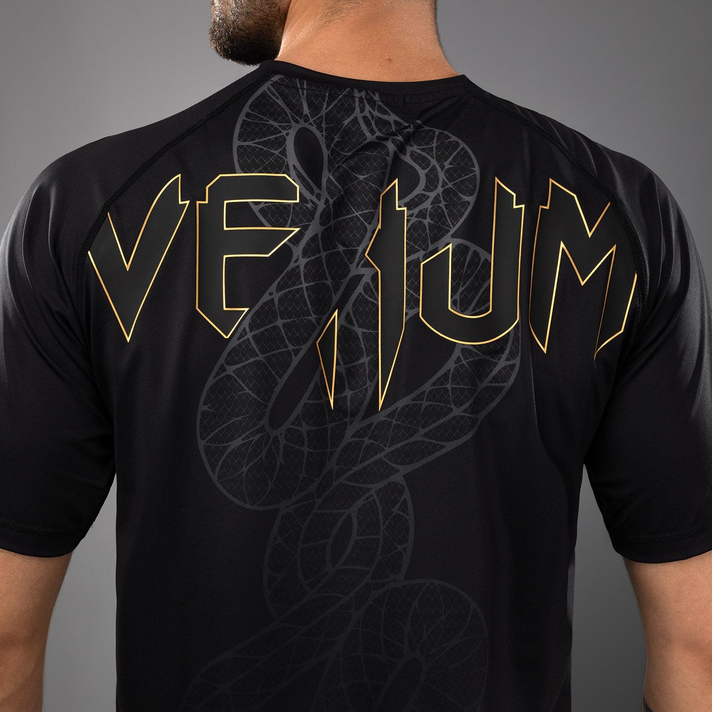 Футболка Venum Serpenti Dry Tech – Чёрный/Серебристый/Золотой