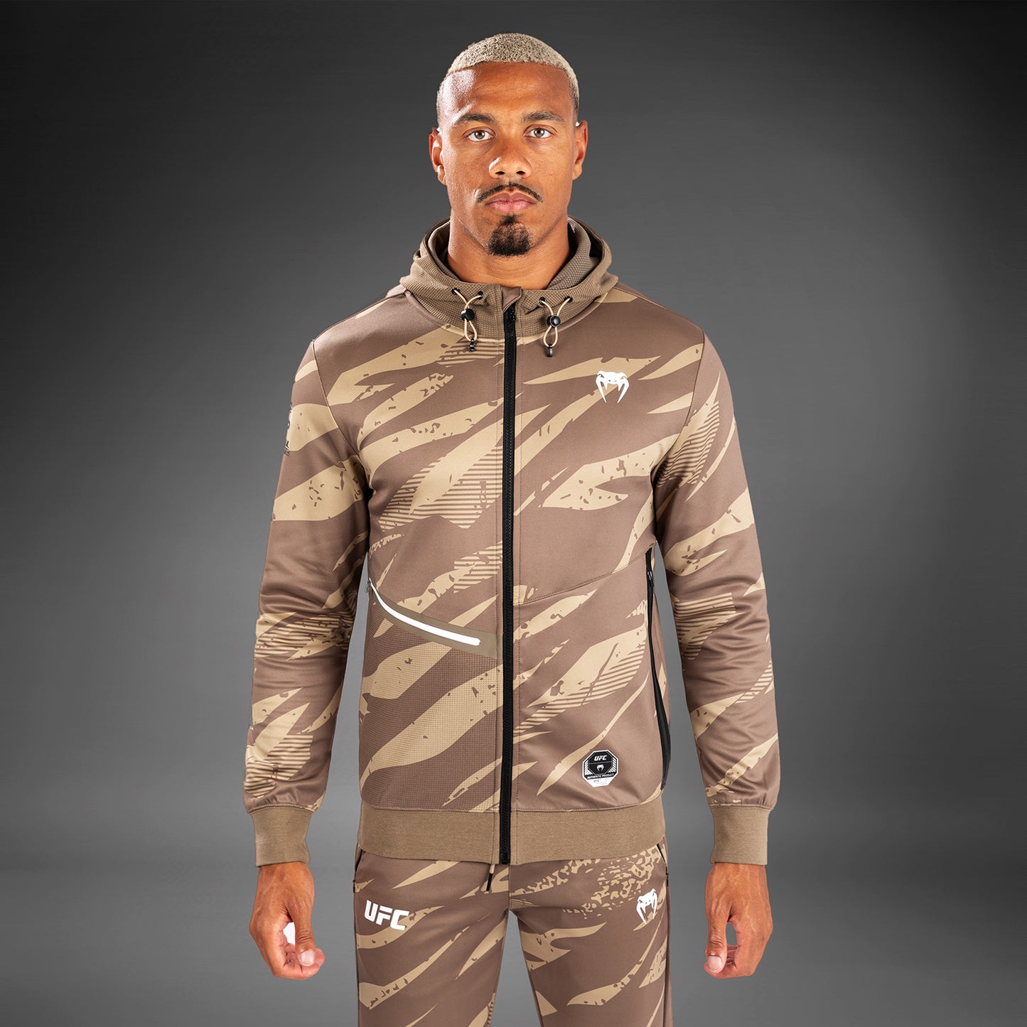Мужская Толстовка На Молнии UFC Adrenaline By Venum Fight Week - Desert Camo