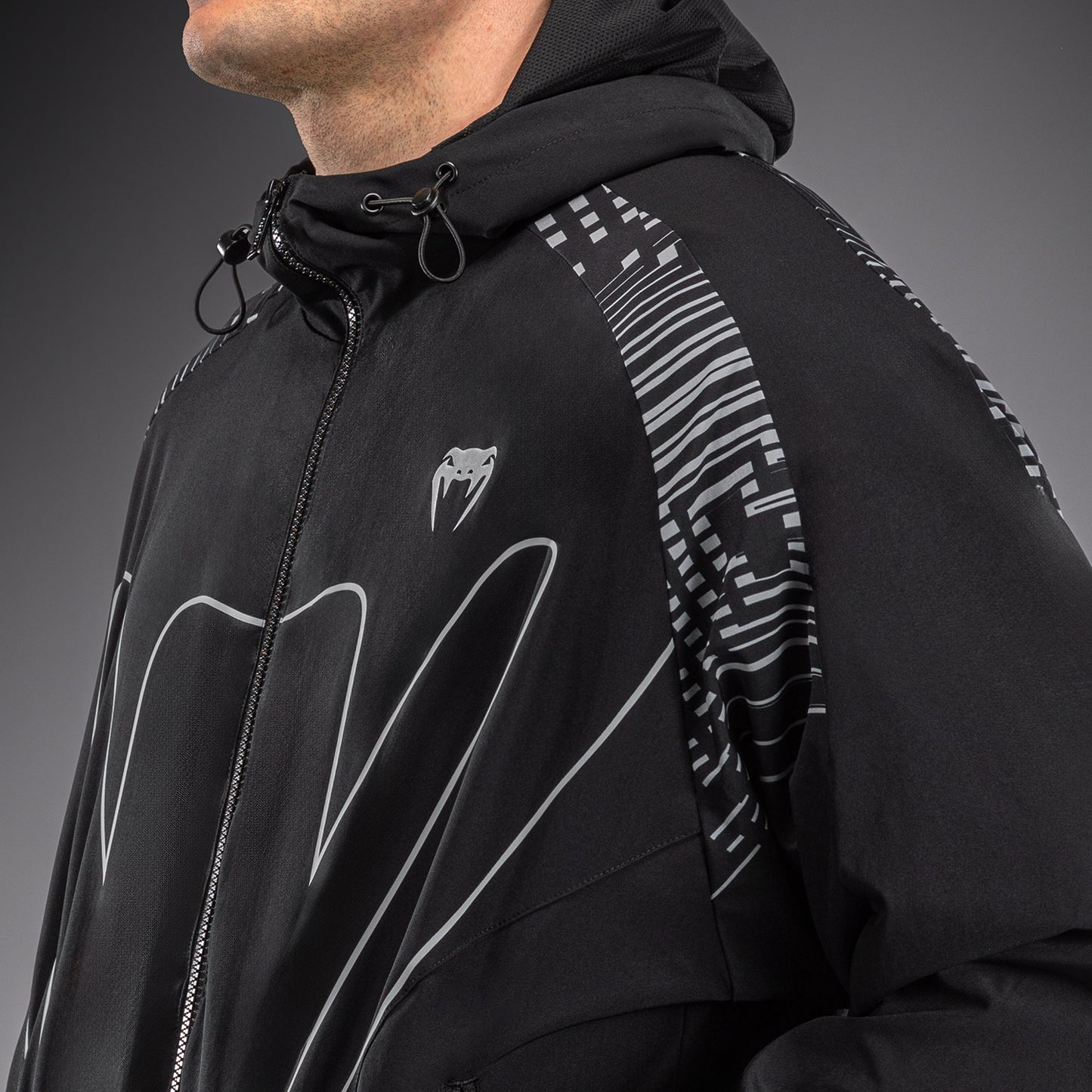 Спортивная куртка Venum Midnight Fury – Чёрный/Серый/Серебристый