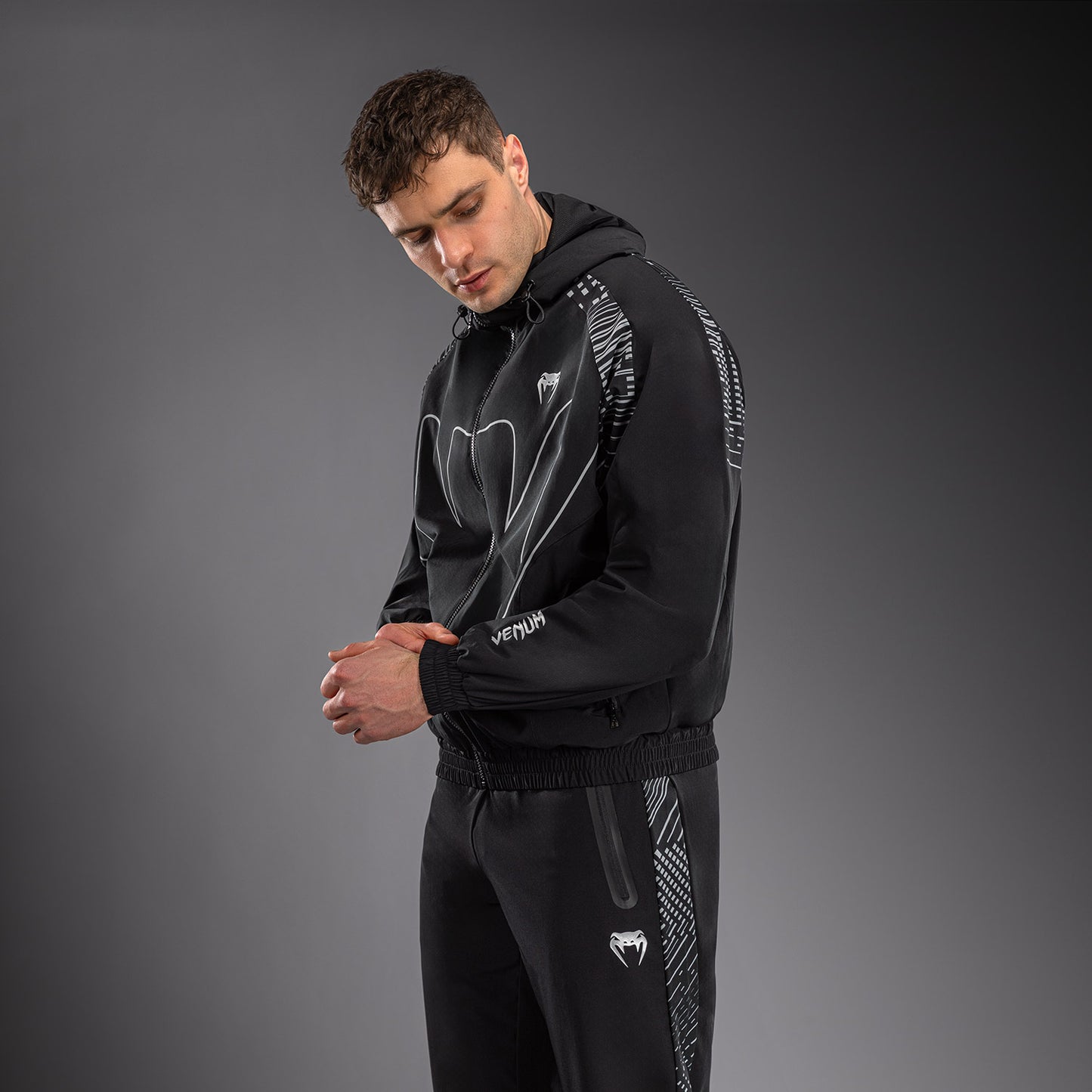 Спортивная куртка Venum Midnight Fury – Чёрный/Серый/Серебристый