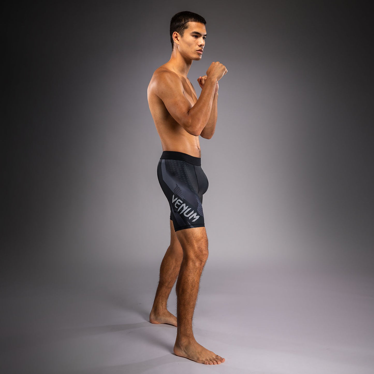 Компрессионные шорты Venum No-Gi 6.0 Vale Tudo - Чёрный/Серый