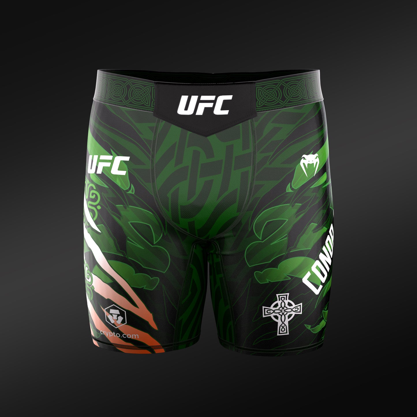 Мужские шорты для Vale Tudo UFC Unrivaled by Venum с изображением Конора Макгрегора - зелёные