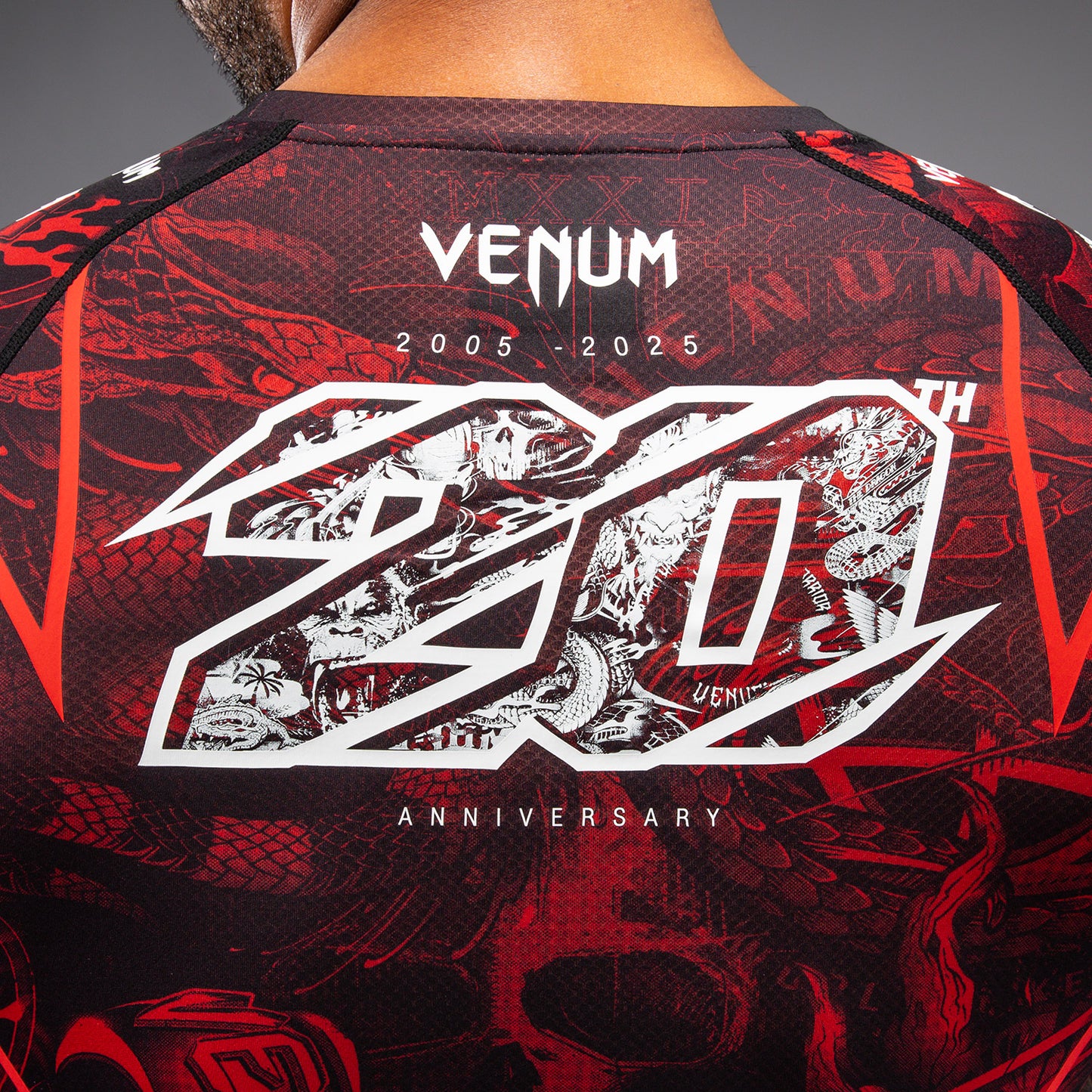 Рашгард с коротким рукавом Venum 20th Anniversary - Чёрный/Красный