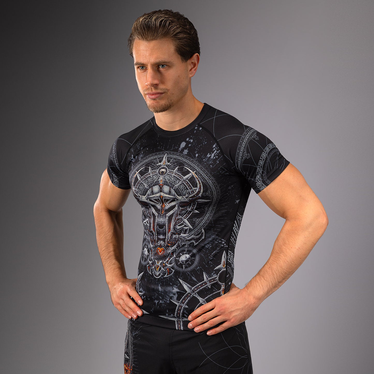 Мужская футболка с коротким рукавом Venum Gladiator 5.0 - черный/серебристый