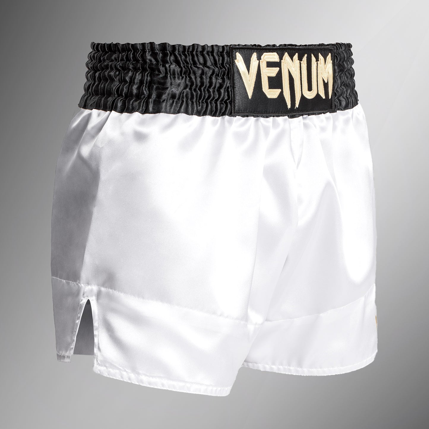 Venum Classic Muay Thai Shorts - Black/White/Gold