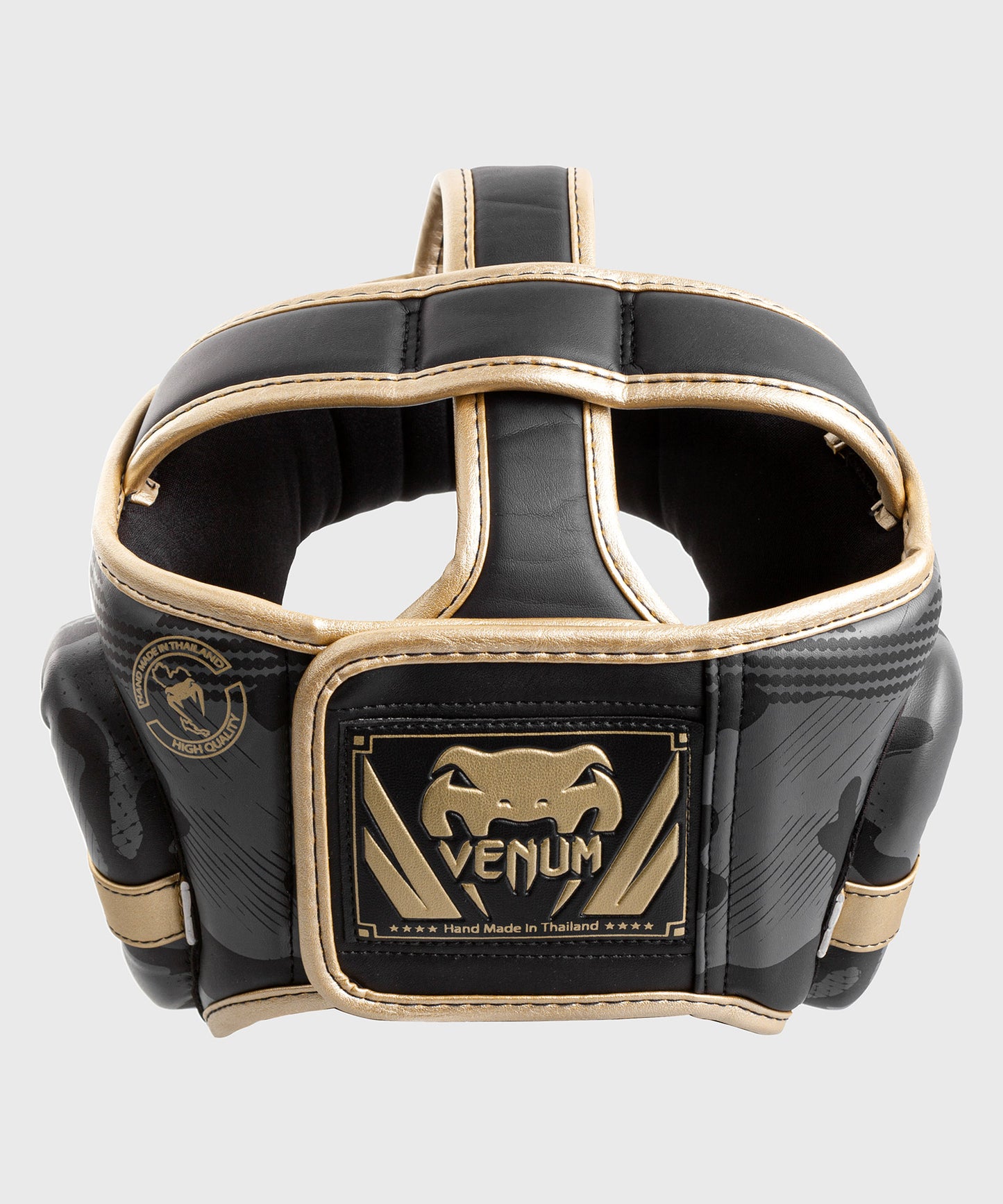 Боксерский шлем Venum Elite - Темный камуфляж/Золотой