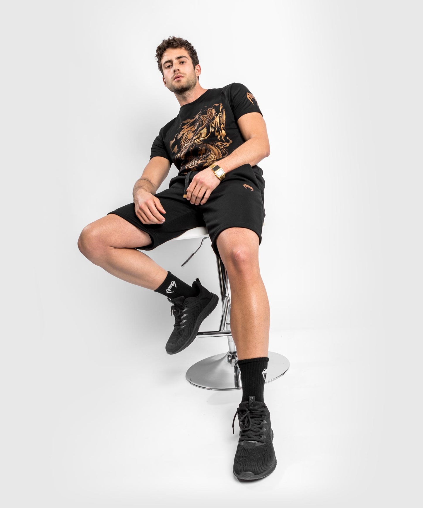 Футболка Venum Dragon's Flight T-Shirt - черный/бронзовый