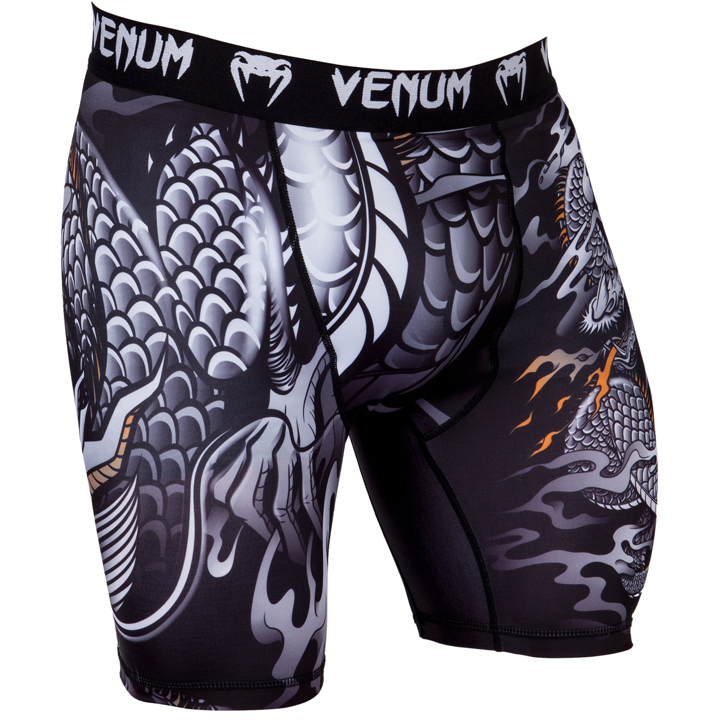 Компрессионные шорты Venum Dragon's Flight - Черный/Белый