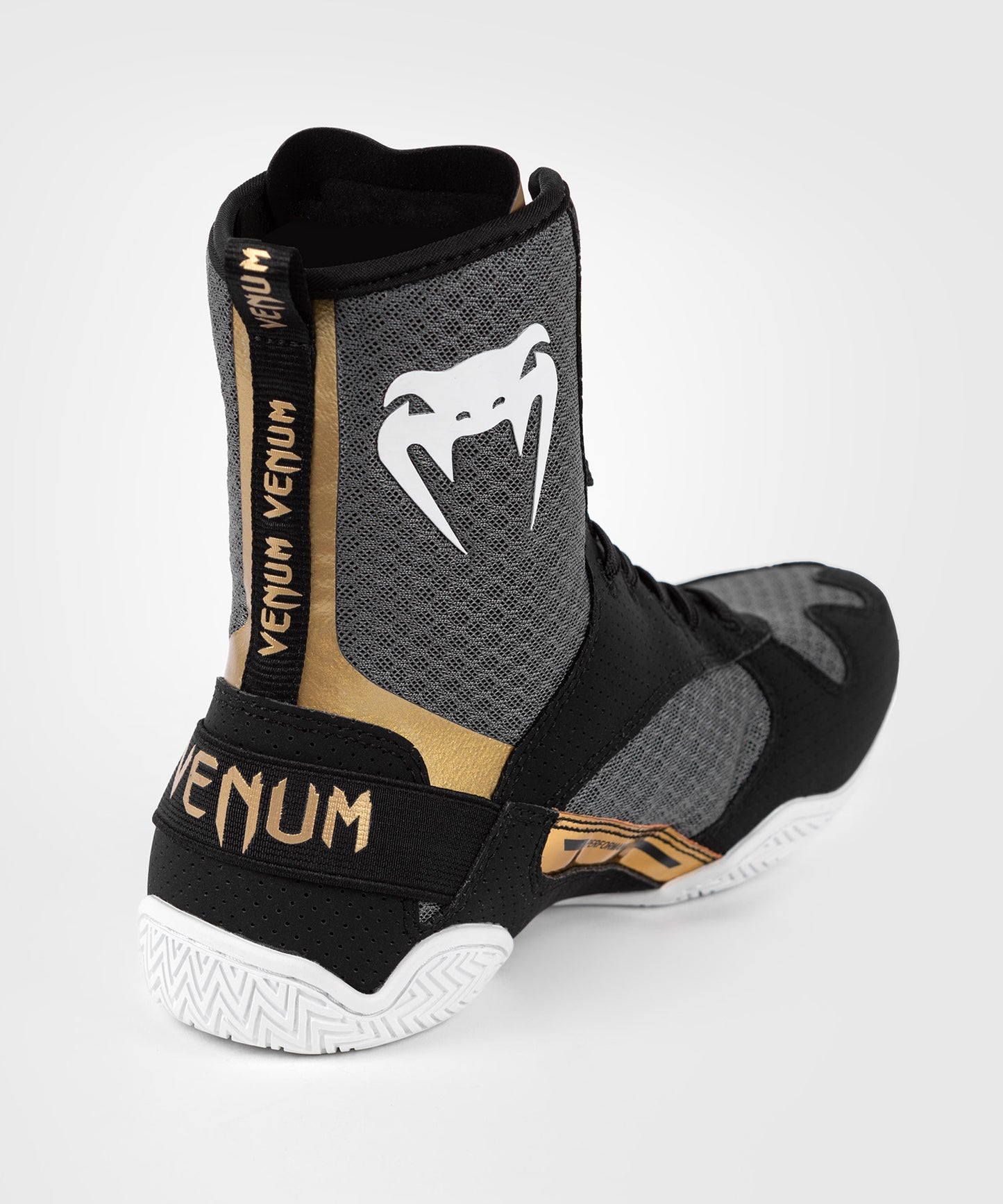 Venum Elite Боксерские ботинки - черный/белый/золотой