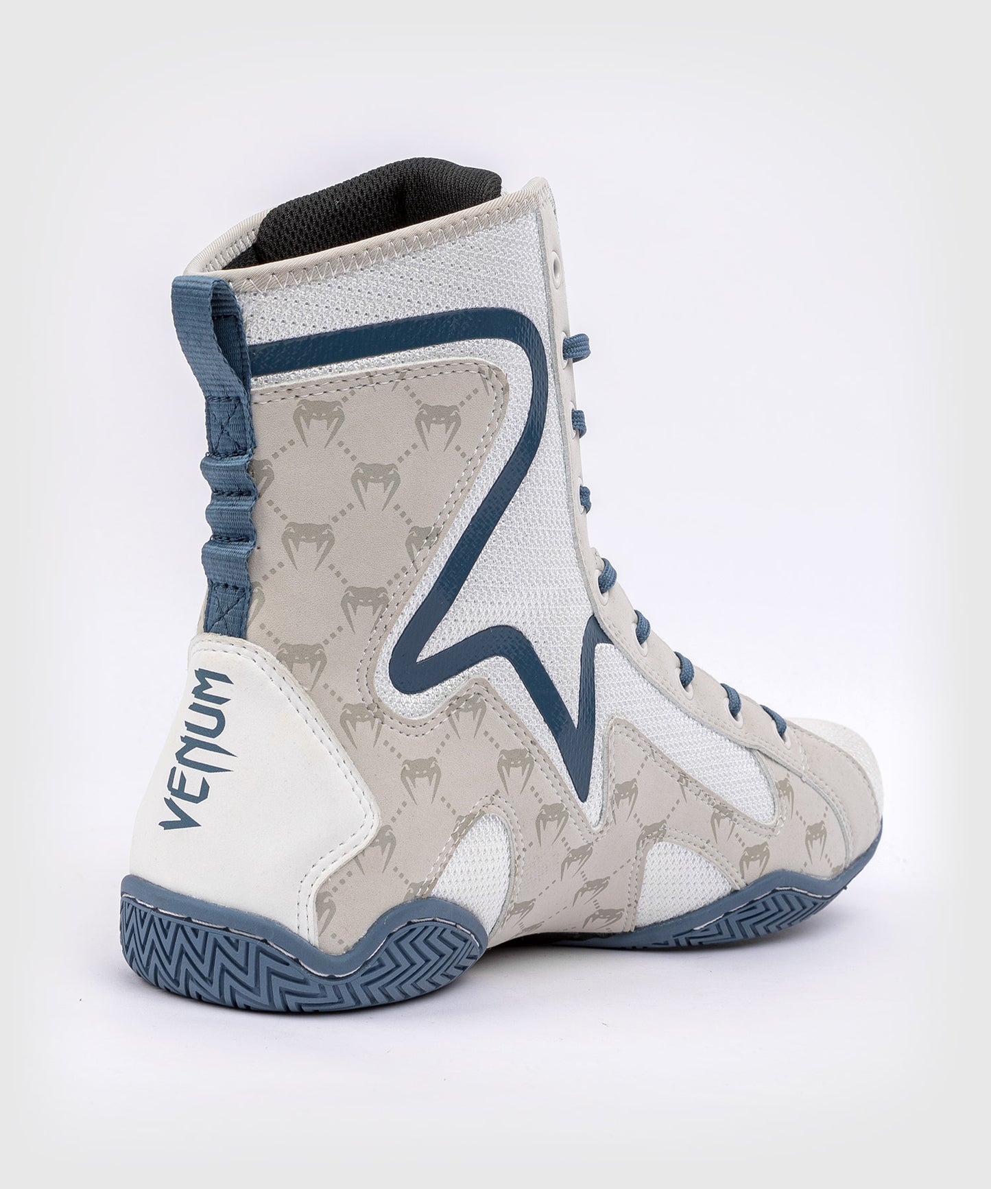 БОКСЕРКИ Venum Elite Monogram – БЕЛЫЙ/СИНИЙ