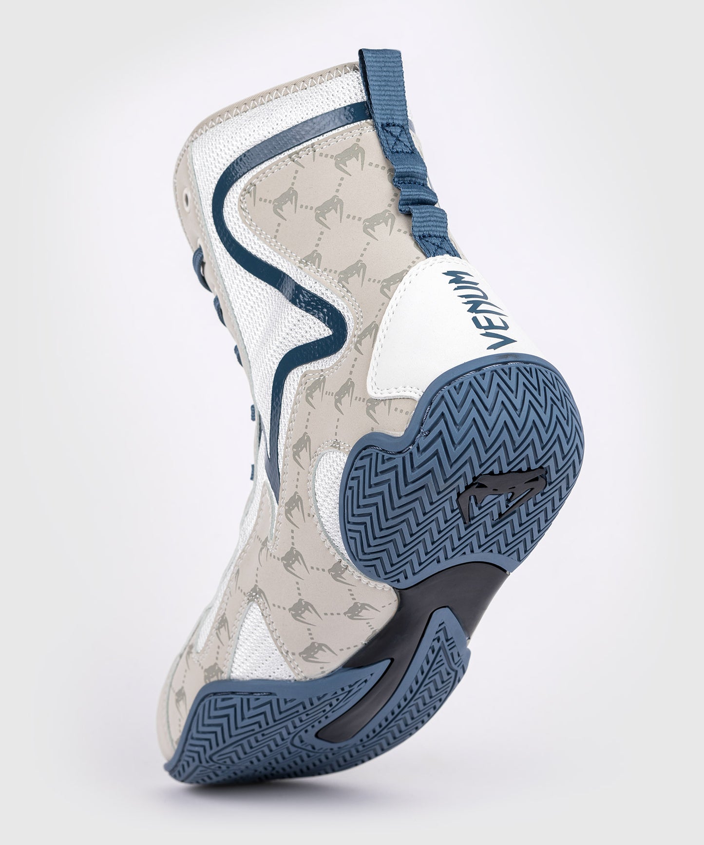 БОКСЕРКИ Venum Elite Monogram – БЕЛЫЙ/СИНИЙ