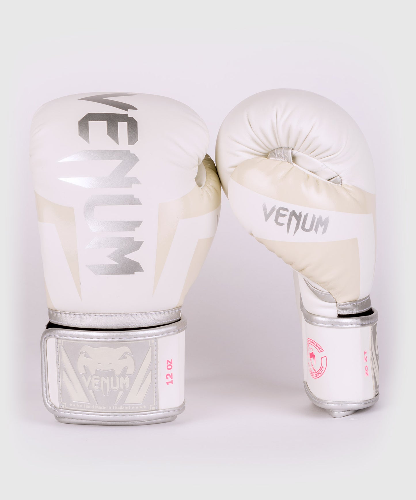 БОКСЕРСКИЕ ПЕРЧАТКИ VENUM ELITE - Белый/серебристо-розовый