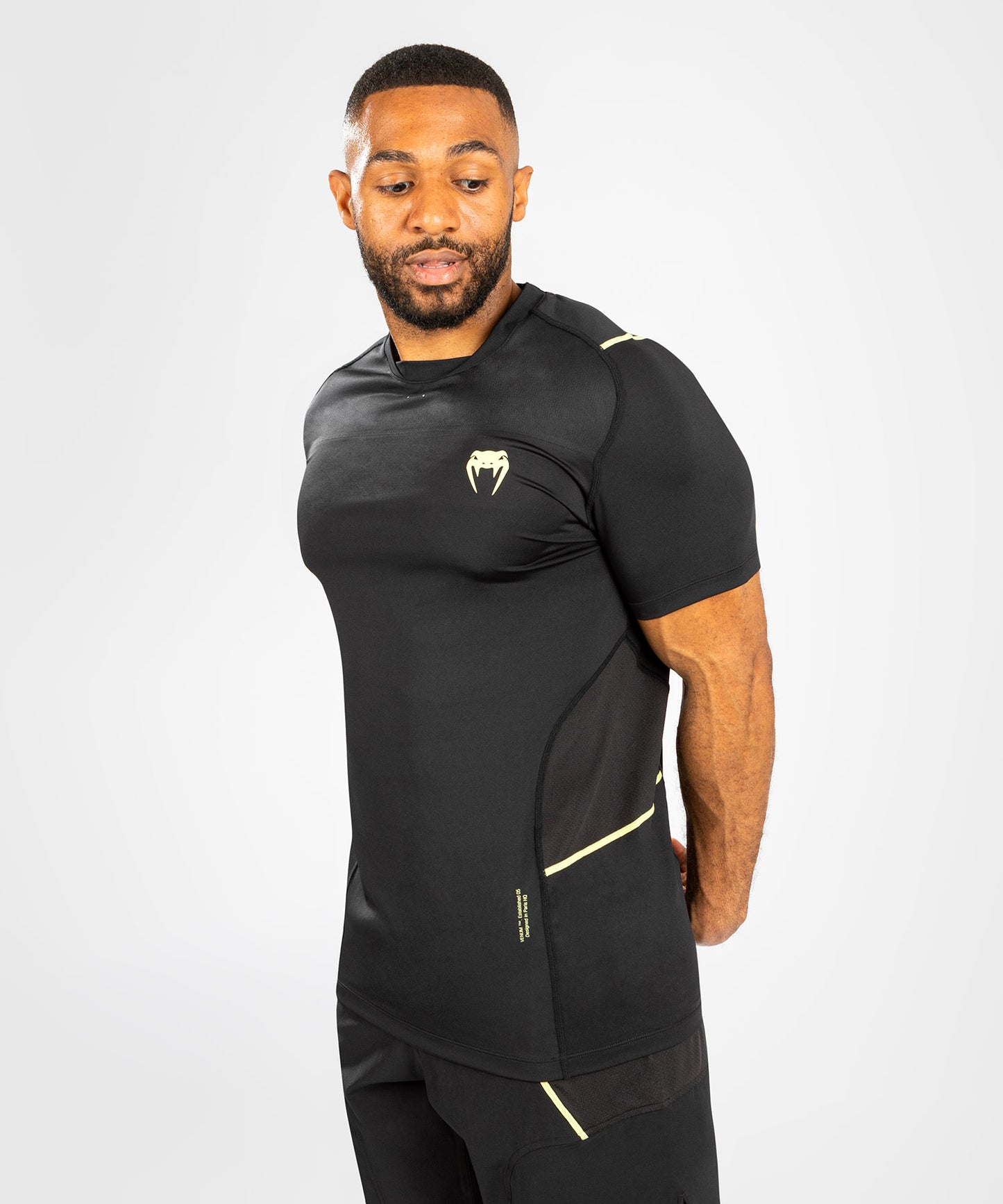 Мужская футболка Dry Tech T-Shirt Venum Fusion 2.0 - черный/желтый