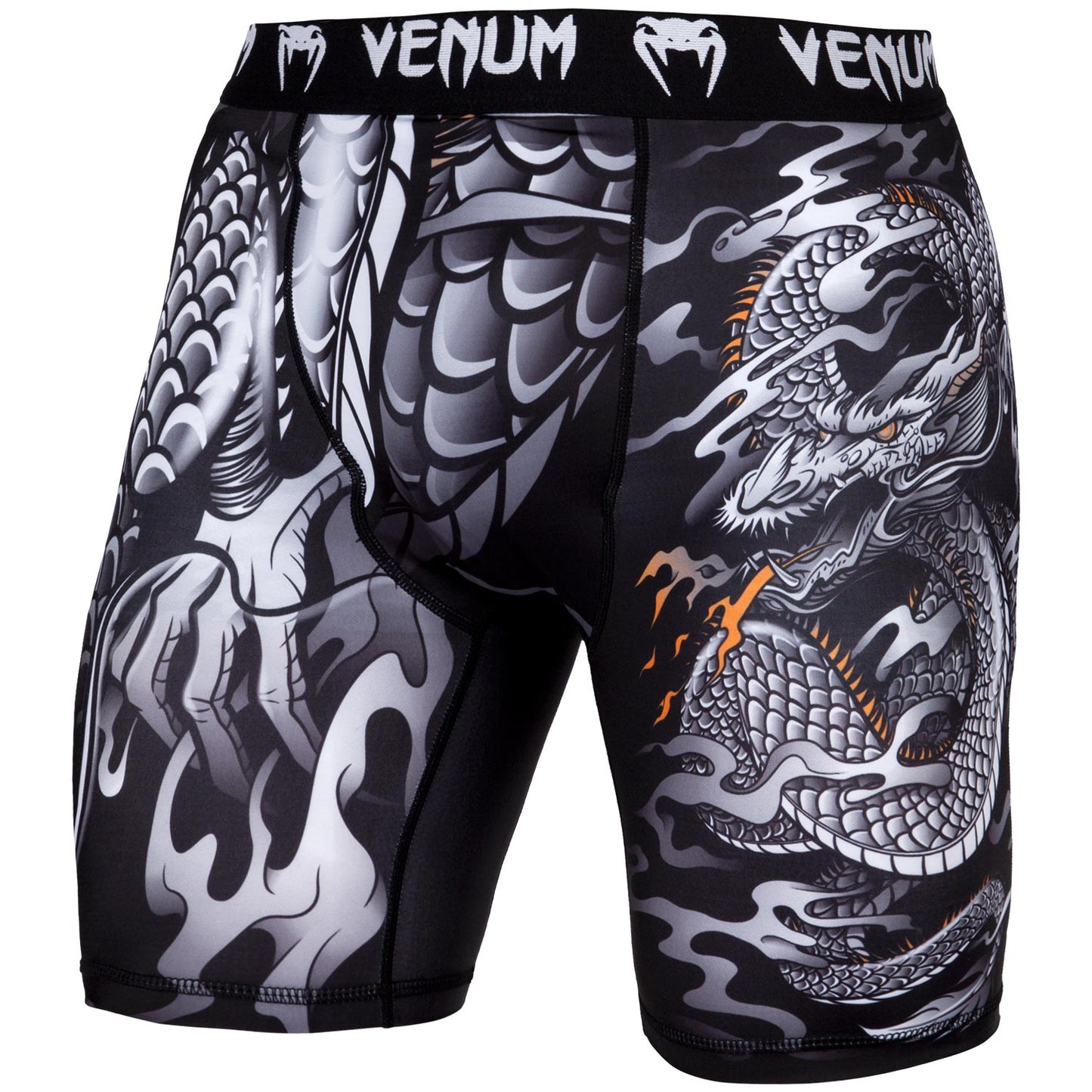 Компрессионные шорты Venum Dragon's Flight - Черный/Белый