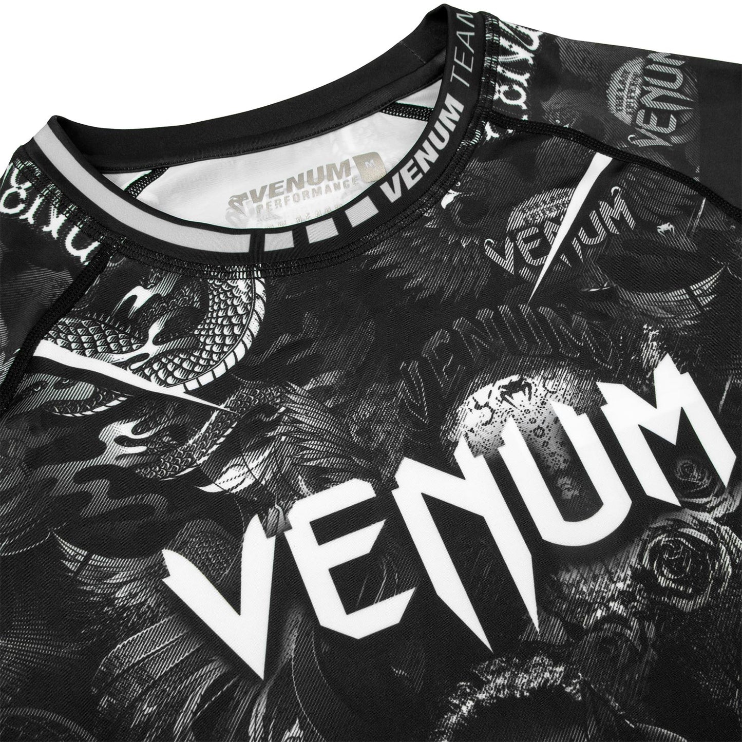 Рашгард Venum Art - Короткий рукав - Черный/Белый