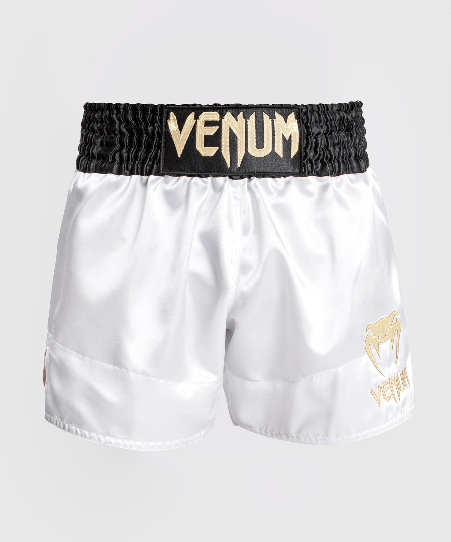 Venum Classic Muay Thai Shorts - Black/White/Gold