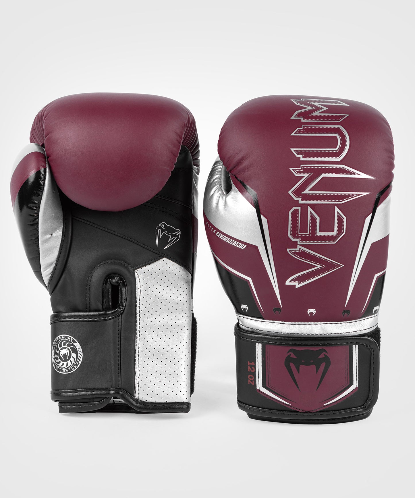 Venum Elite Evo Боксерские перчатки - бордовый/серебристый