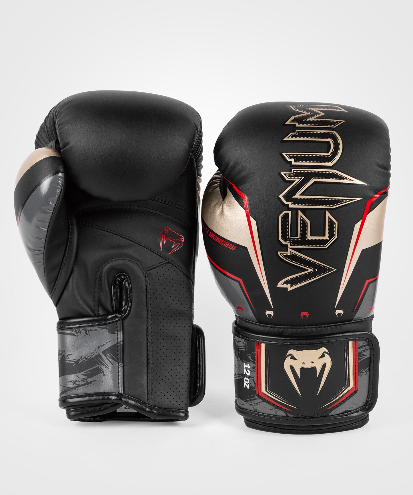 Боксерские перчатки Venum Elite Evo - черный/золотой/красный