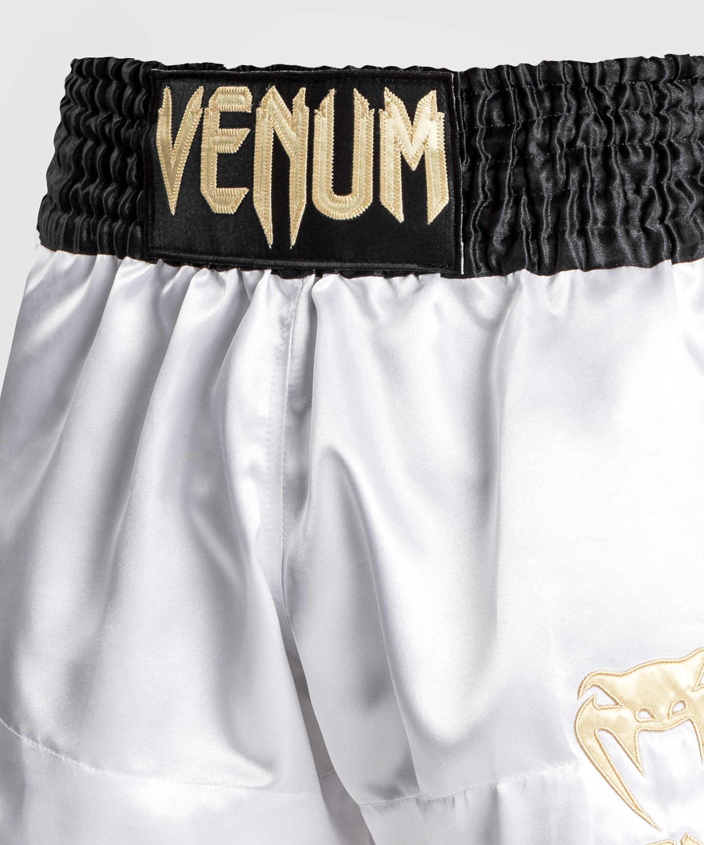 Venum Classic Muay Thai Shorts - Black/White/Gold