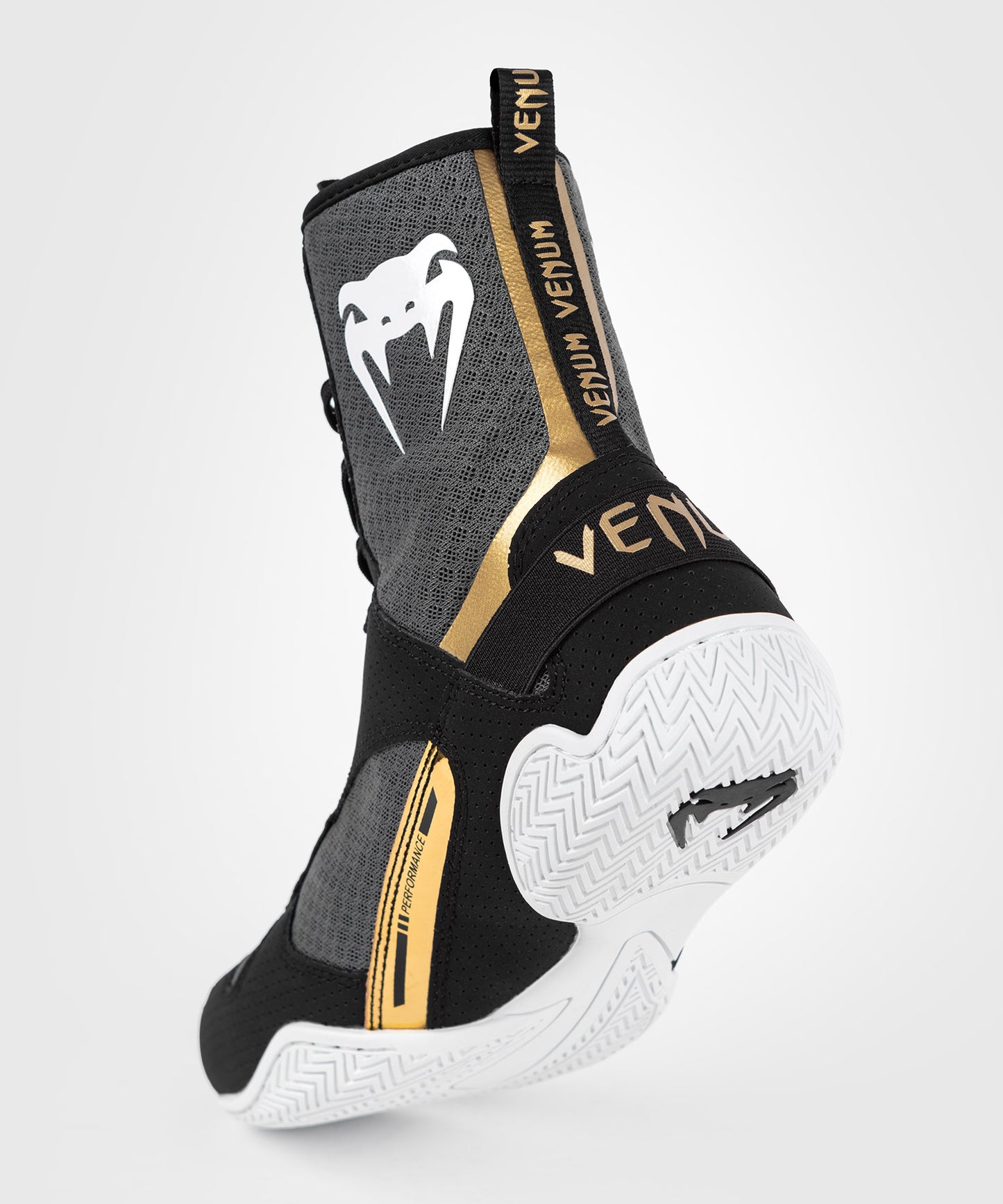 Venum Elite Боксерские ботинки - черный/белый/золотой