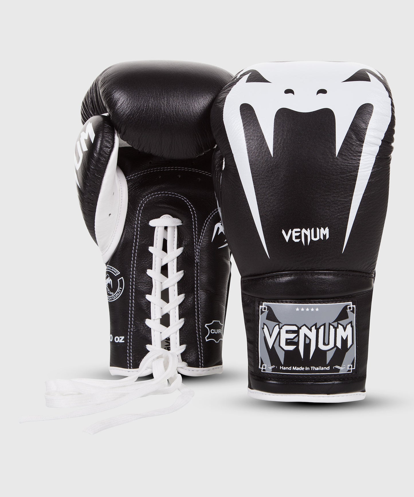 БОКСЕРСКИЕ ПЕРЧАТКИ VENUM GIANT 3.0 – КОЖА НАППА – СО ШНУРОВКОЙ - Черный