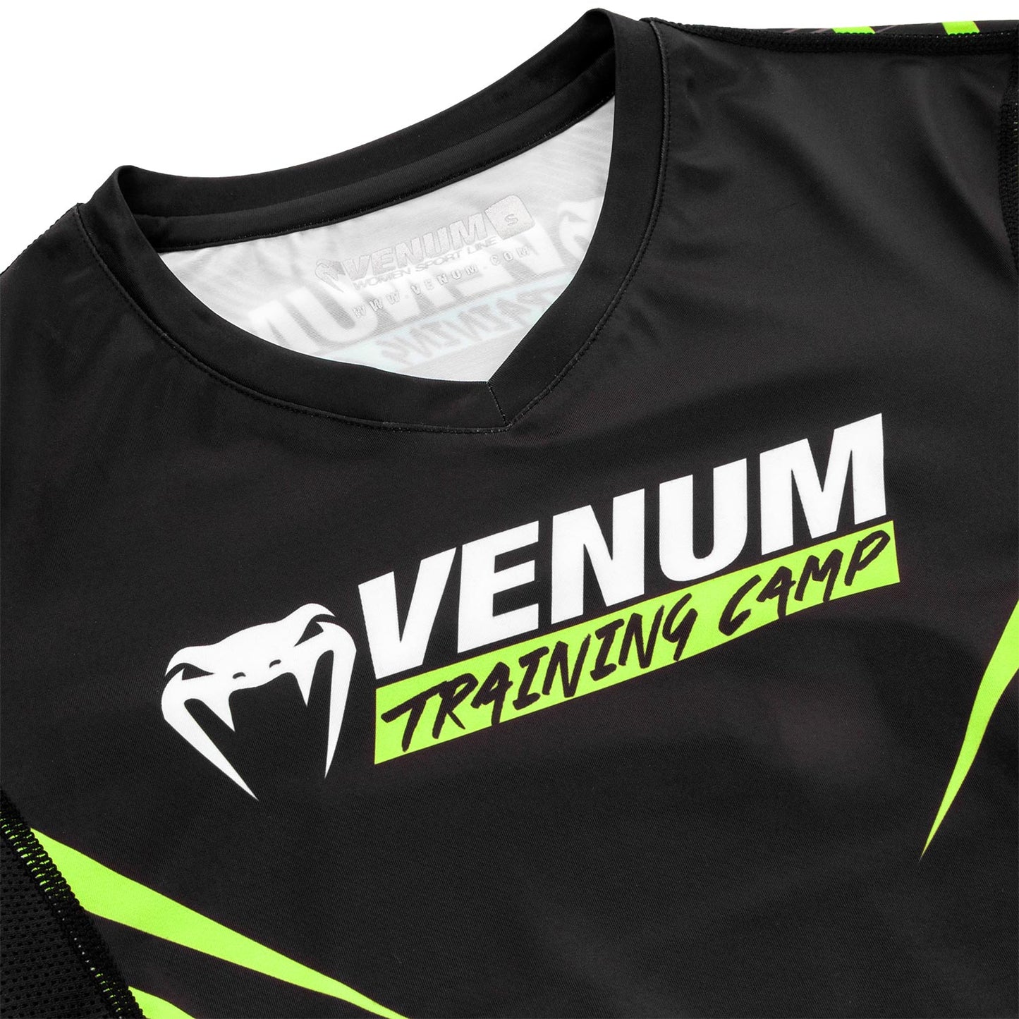 Рашгард Venum Training Camp 2.0 – Короткий рукав - Черный/Неоновый желтый